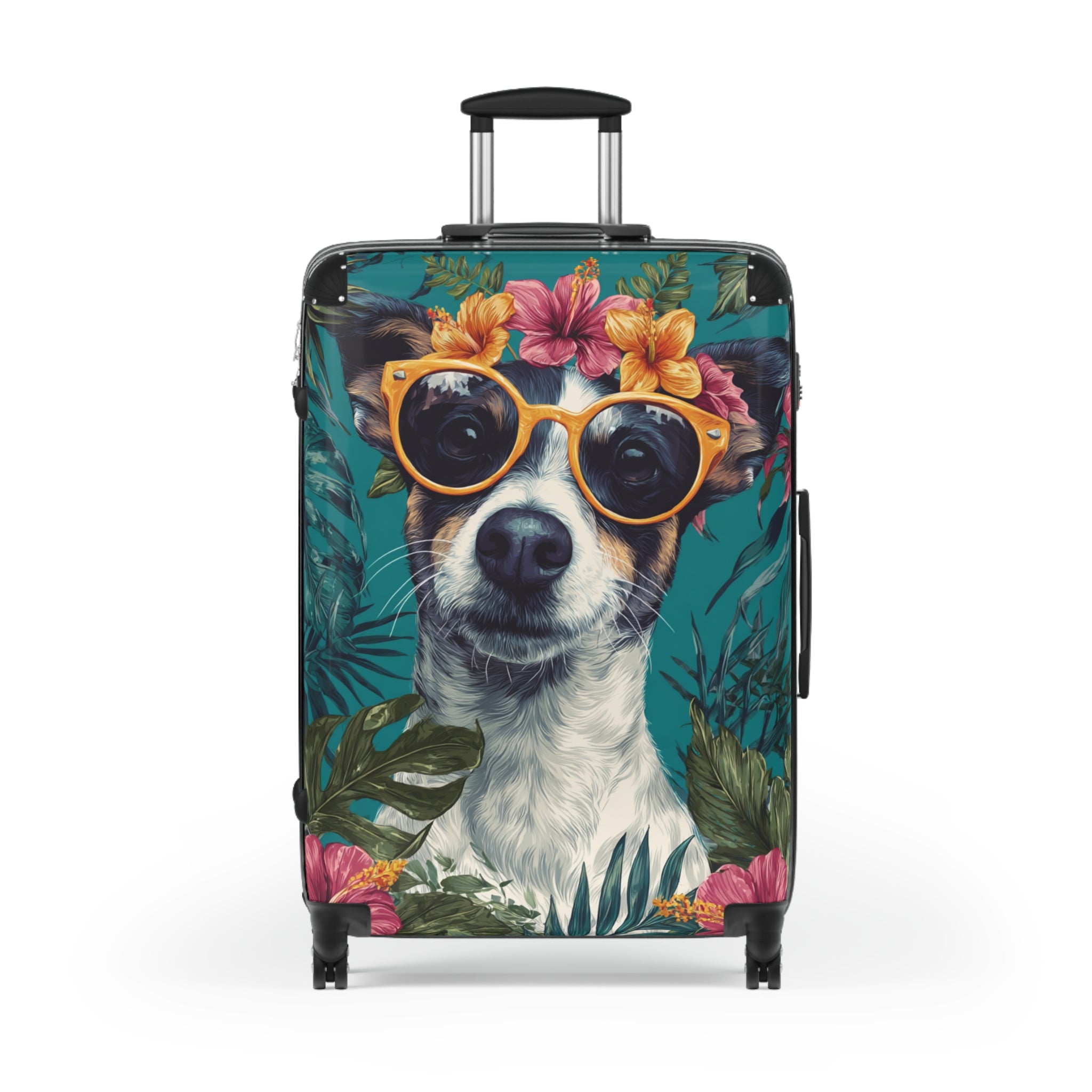 Tropical Dog Luggage Suitcase - Stylish Carry-On with Fun Pet Design