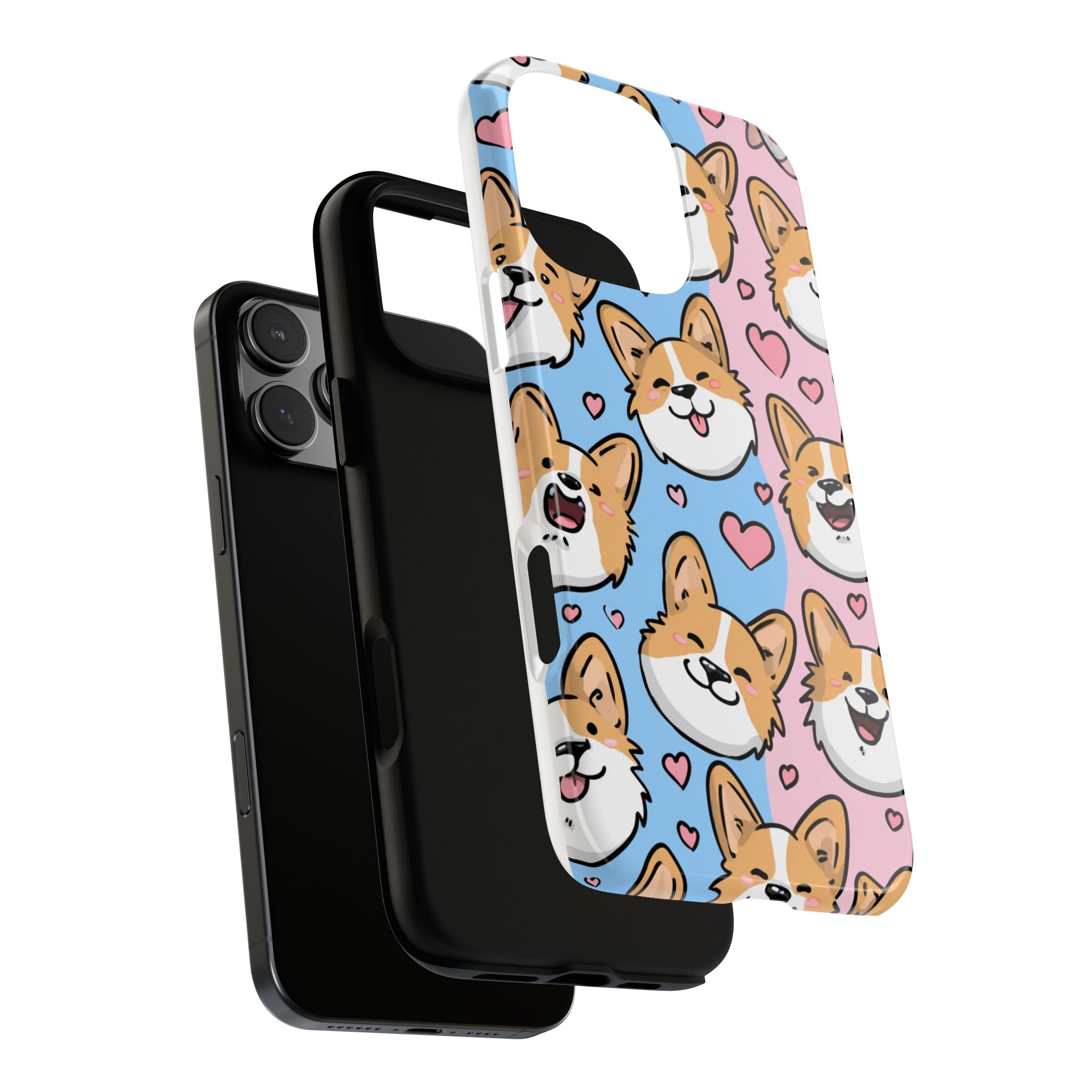 Cute Corgi Phone Case – Fun & Playful Protection with Love Hearts