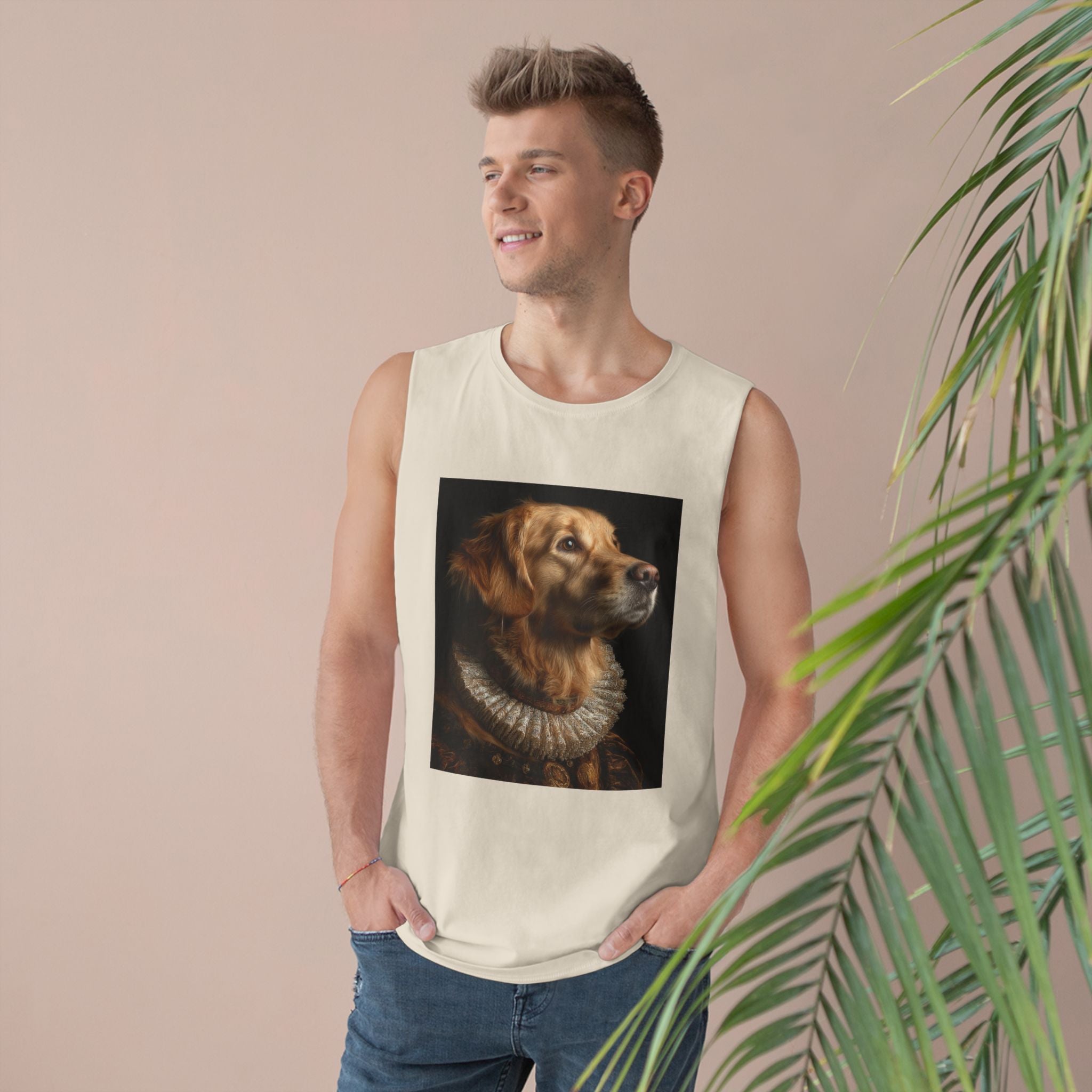 Golden Retriever Portrait Tank Top, Dog Lover Gift, Pet Memorial Tee, Animal Art Apparel, Unique Dog Owner Shirt