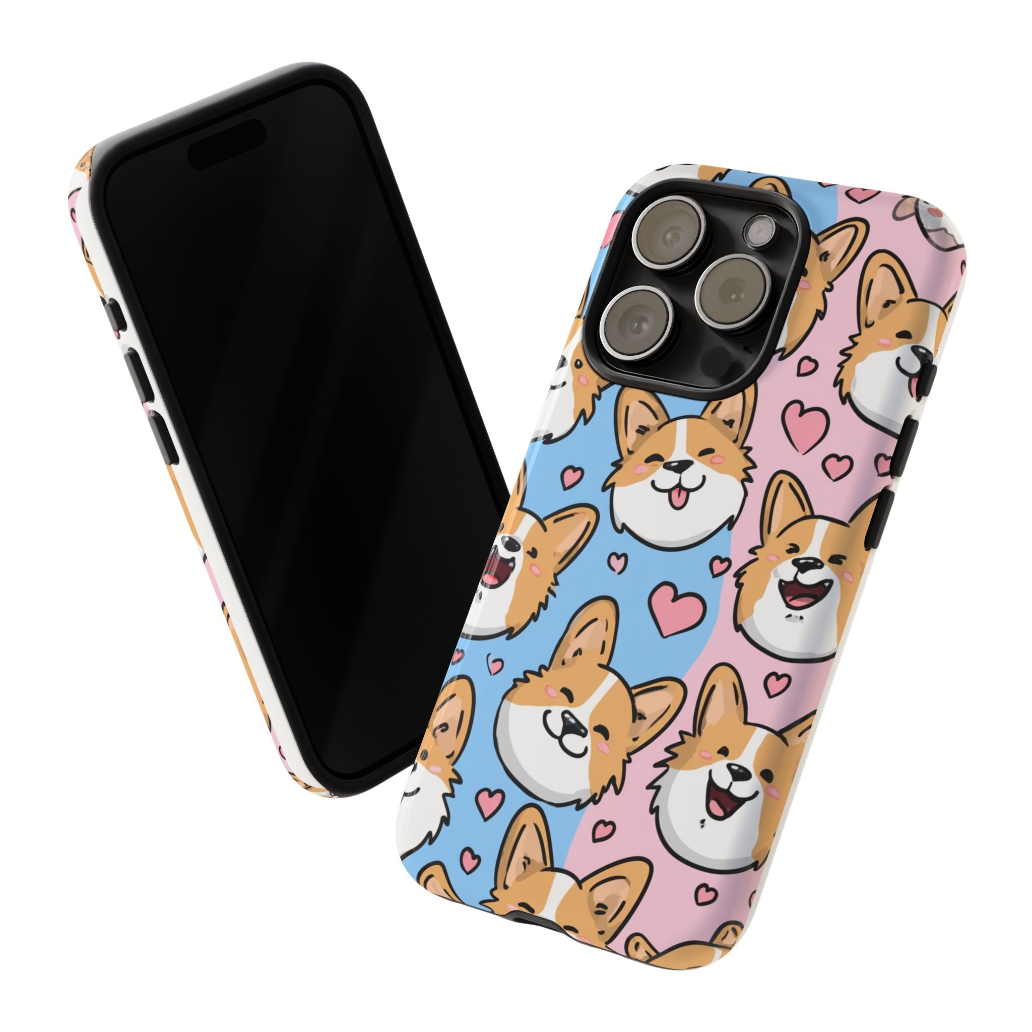 Cute Corgi Phone Case – Fun & Playful Protection with Love Hearts