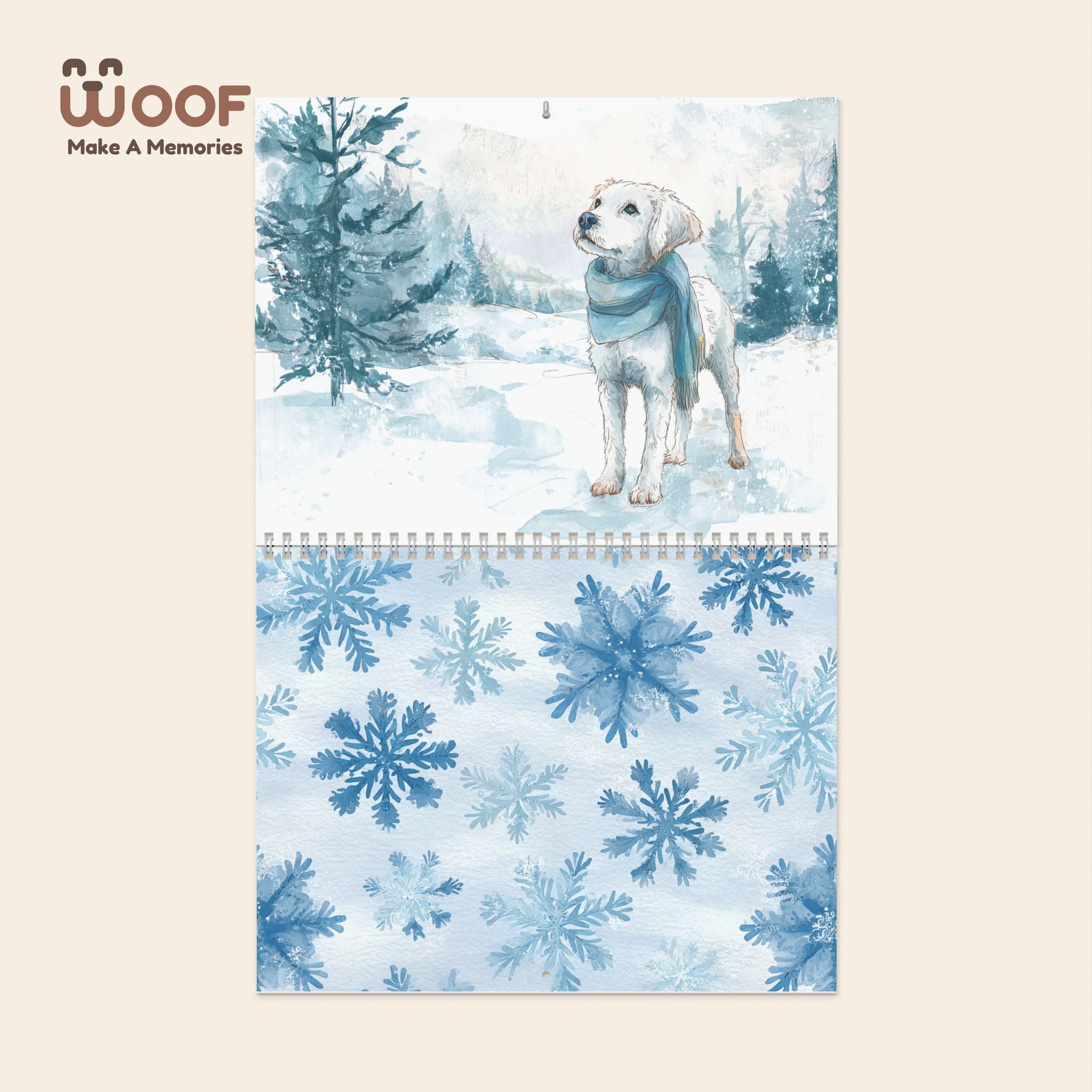 Winter-Themed Dog Wall Calendar - WOOF Make A Memories