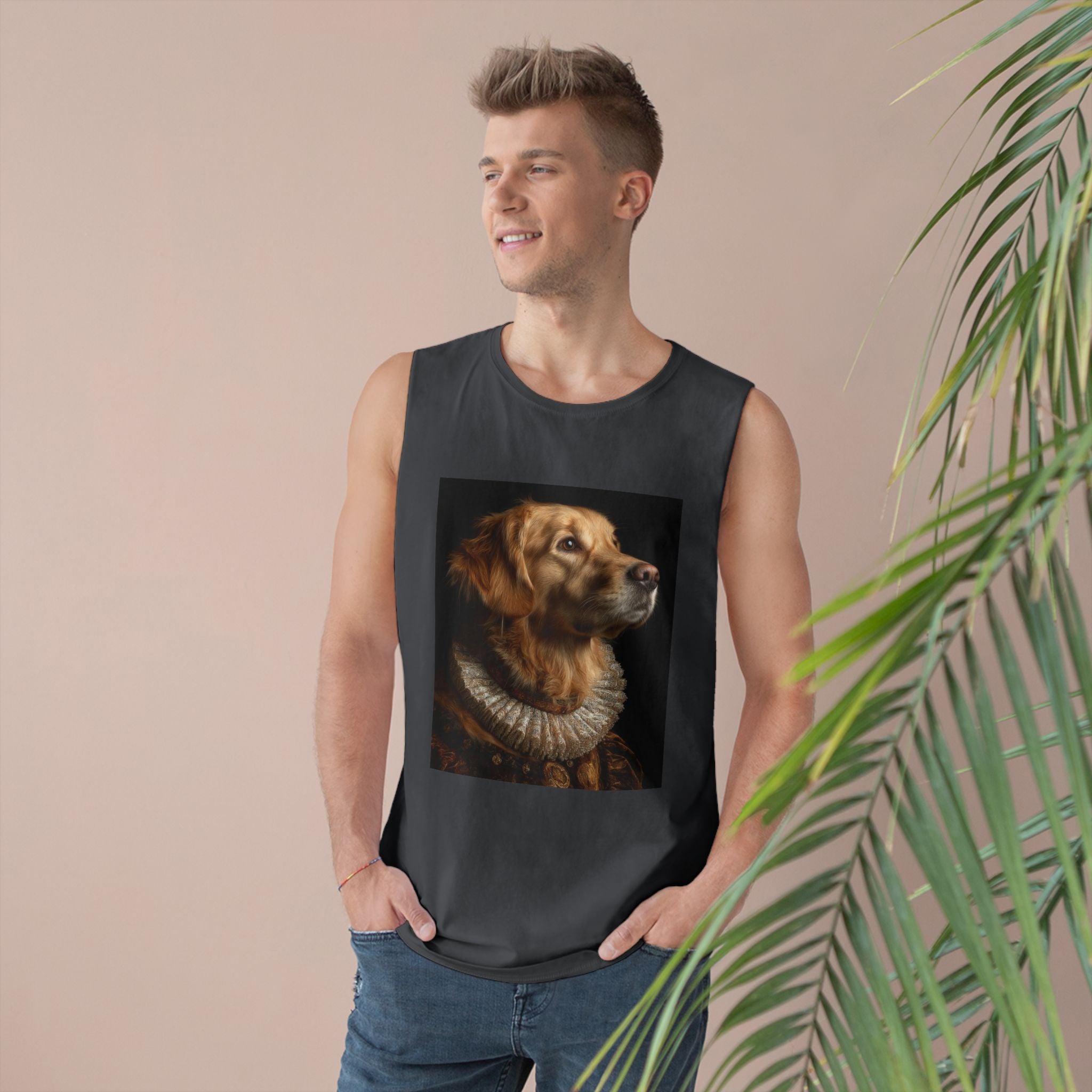Golden Retriever Portrait Tank Top, Dog Lover Gift, Pet Memorial Tee, Animal Art Apparel, Unique Dog Owner Shirt