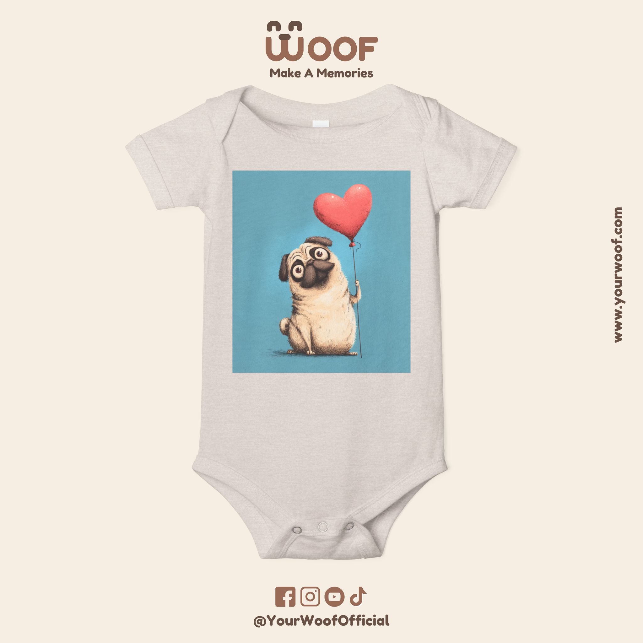 Adorable Pug Love Infant One Piece, Baby Bodysuit, Cute Baby Gifts, Dog Lover Outfit, Newborn Clothes, Valentine's Day Gift