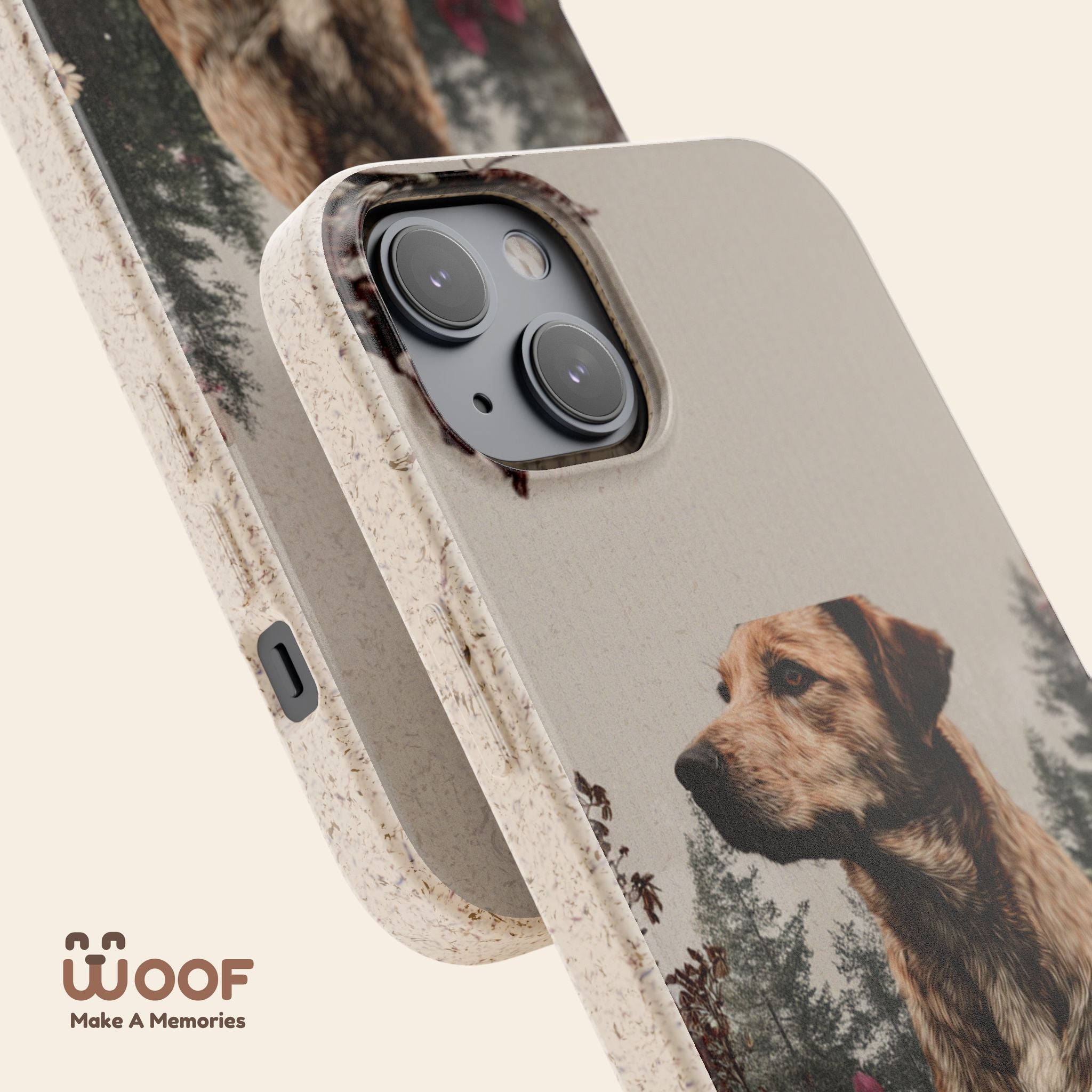 Eco-Friendly Dog Lover Biodegradable Phone Case - Floral Design