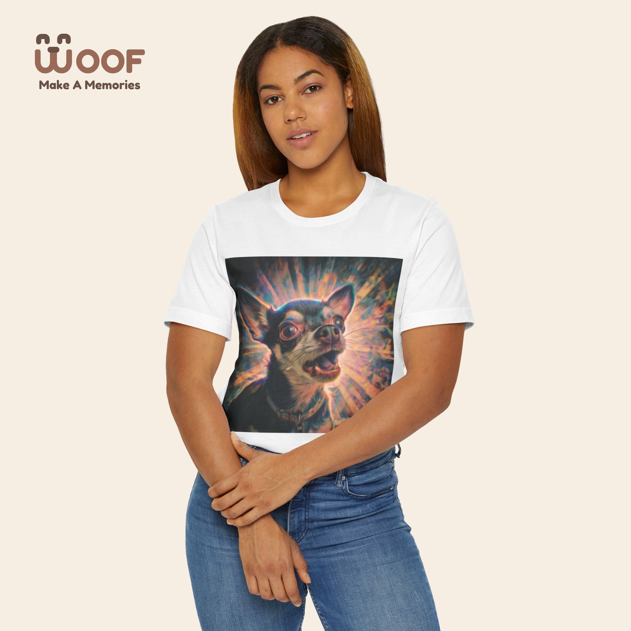 WOOF Retro Dog T-Shirt, Funny Dog Lover Gift, Pet Owner Apparel, Unique Graphic Tee, Dog Themed Fashion