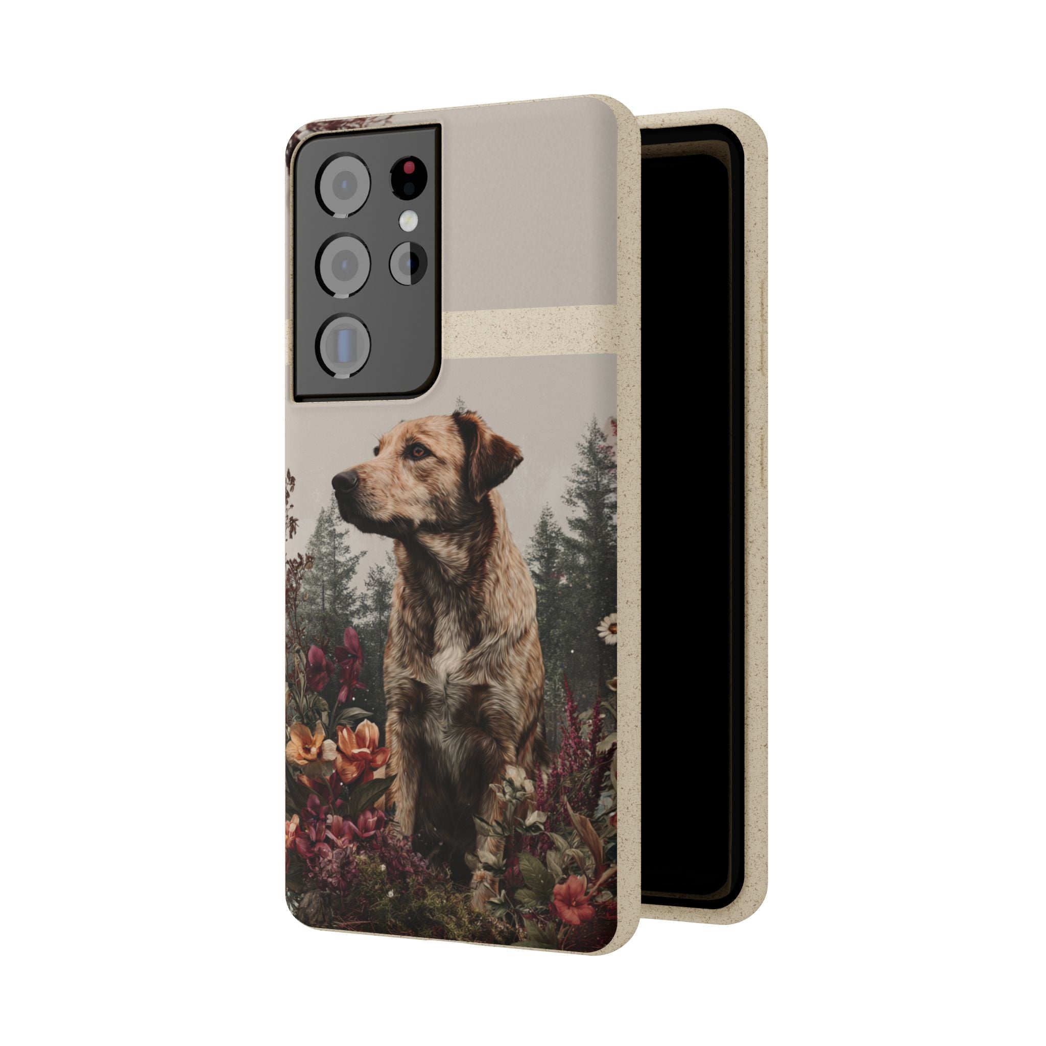 Eco-Friendly Dog Lover Biodegradable Phone Case - Floral Design