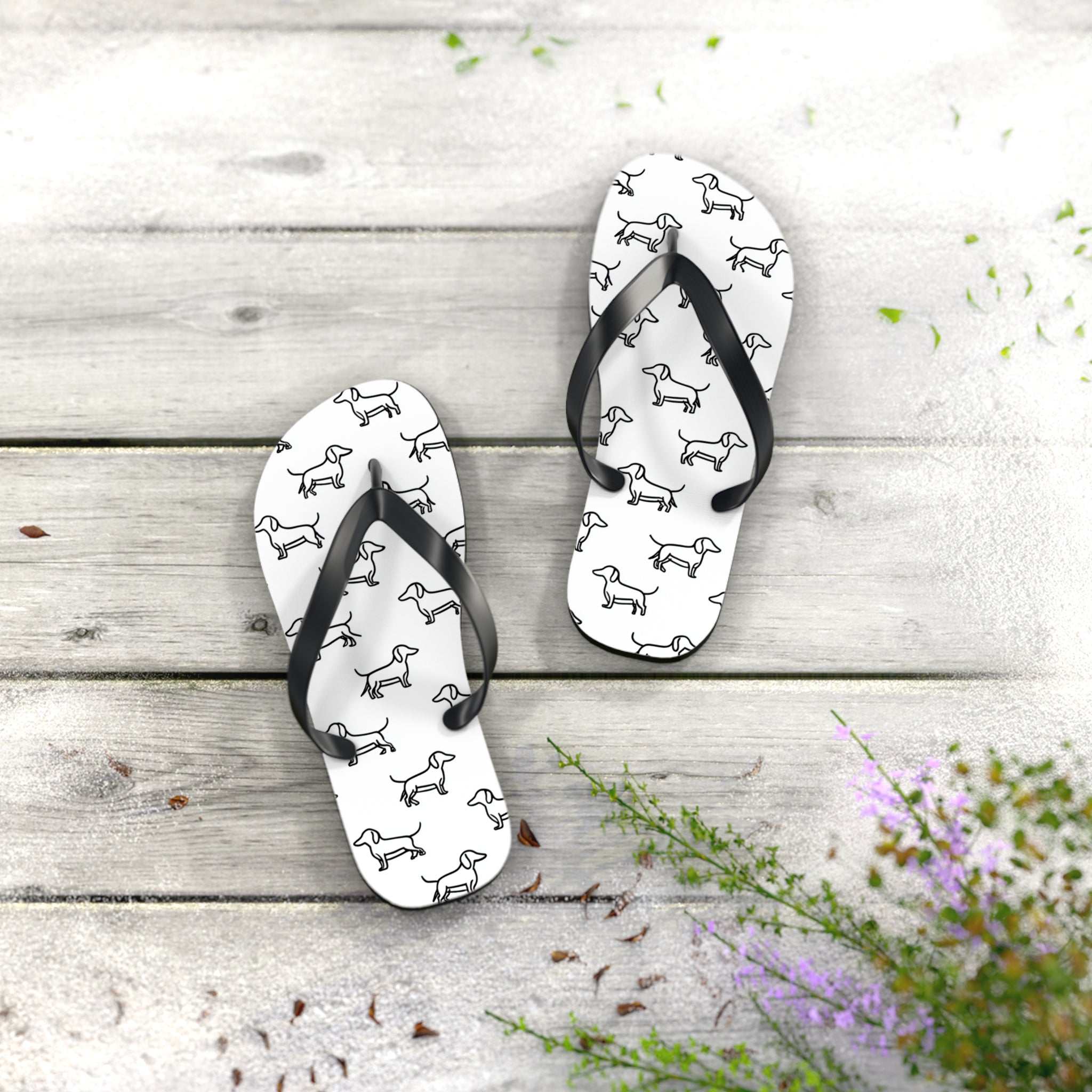 Dachshund Flip Flops, Cute Summer Sandals, Pet Lover Beachwear, Dog-Themed Footwear, Gift for Dog Owners, Casual Outdoor Slides