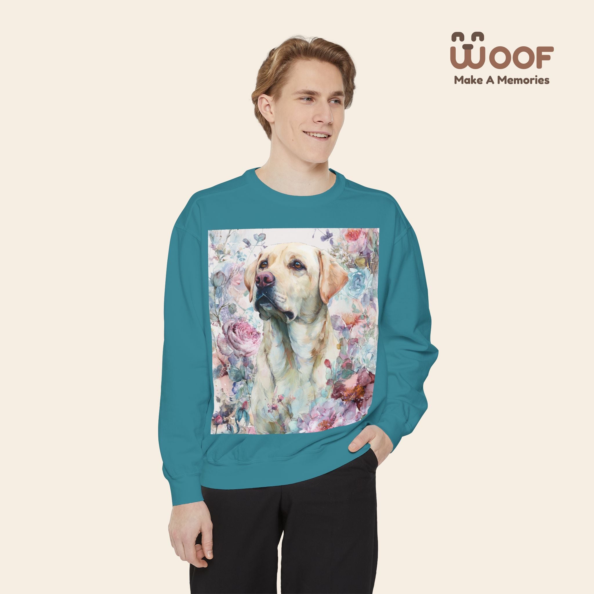 Floral Labrador Sweatshirt for Dog Lovers