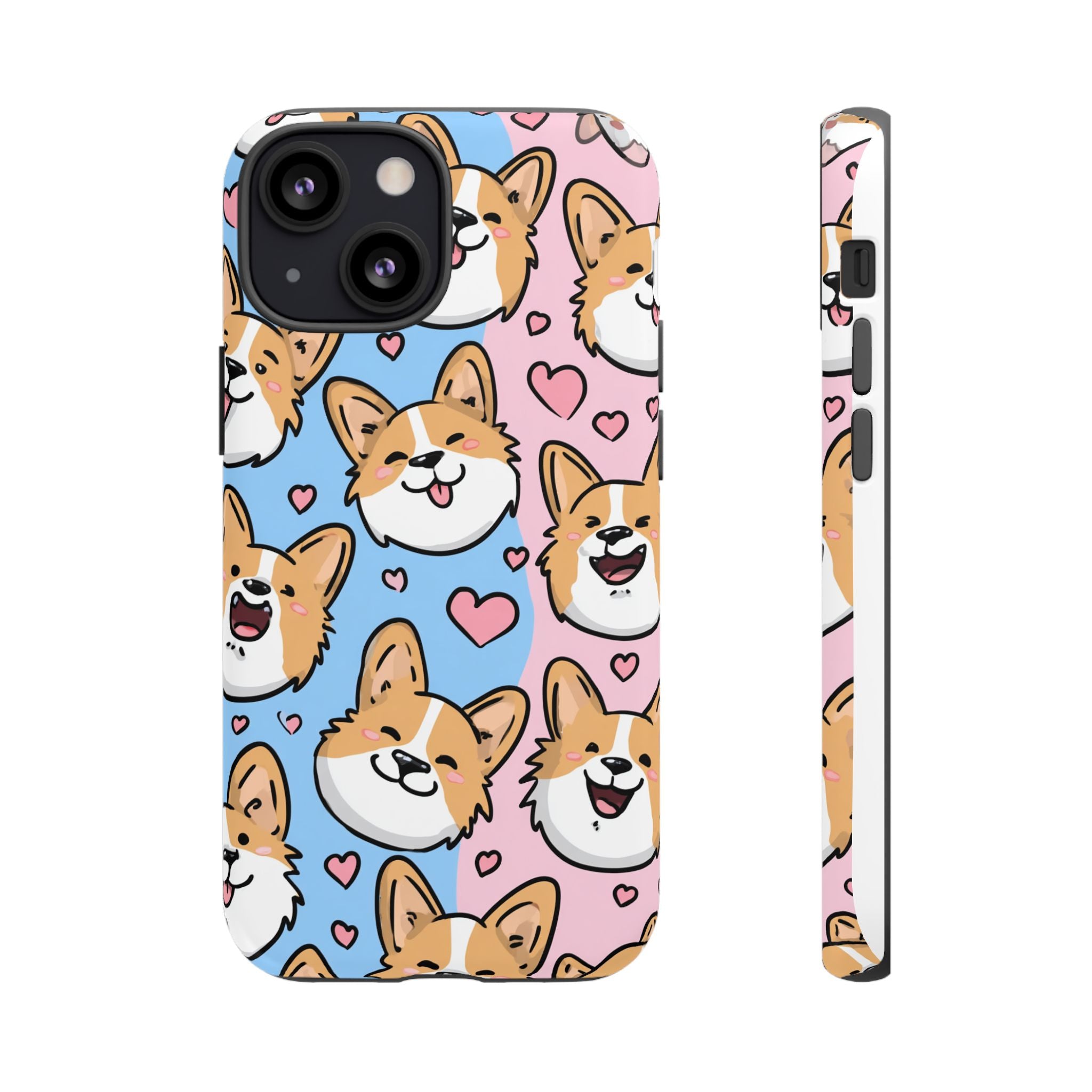 Cute Corgi Phone Case – Fun & Playful Protection with Love Hearts