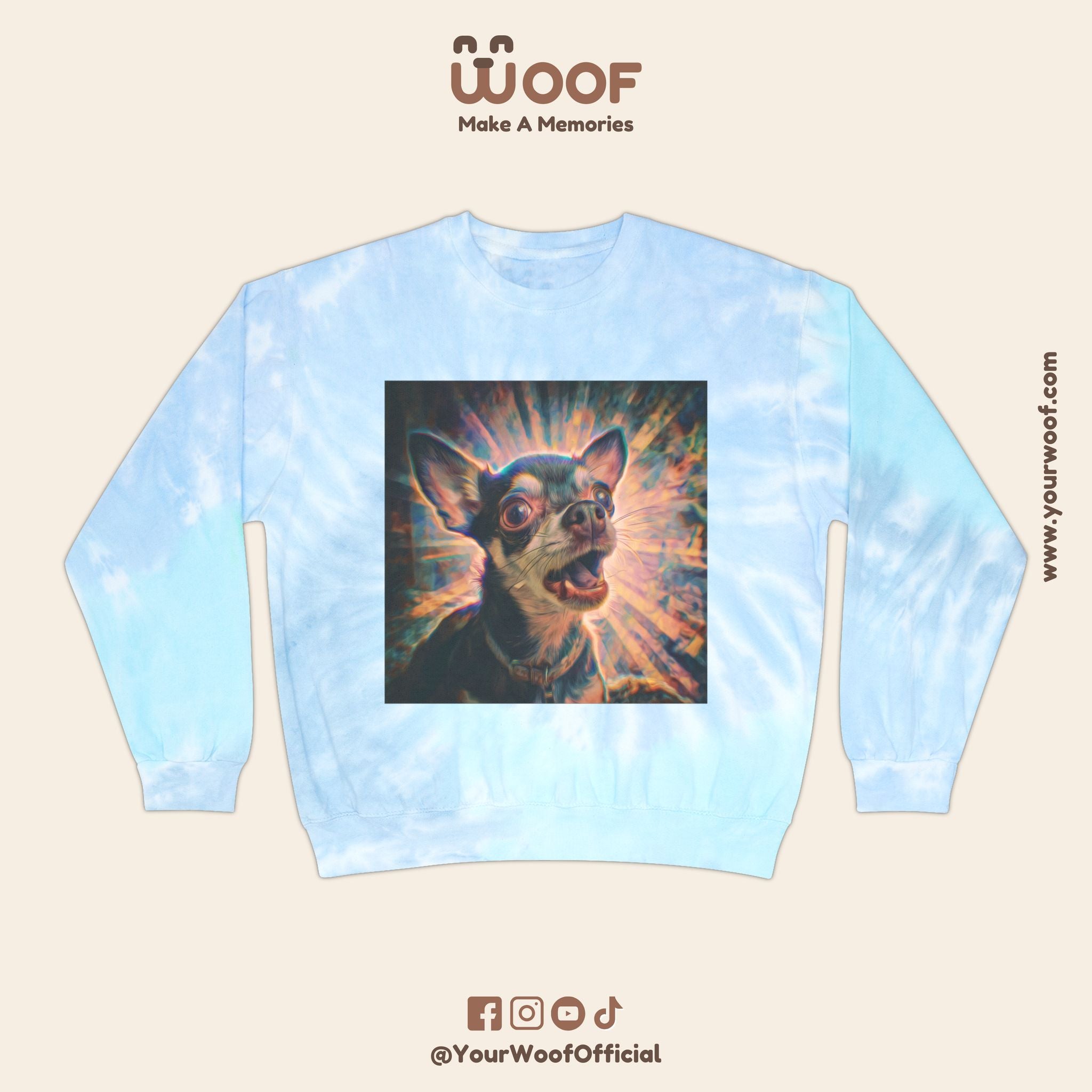 Trendy Tie-Dye Graphic Sweatshirt, Chill Unisex Pullover, Perfect Gift for Dog Lovers, Cozy Hoodie for Casual Days, Unique Dog Art Apparel