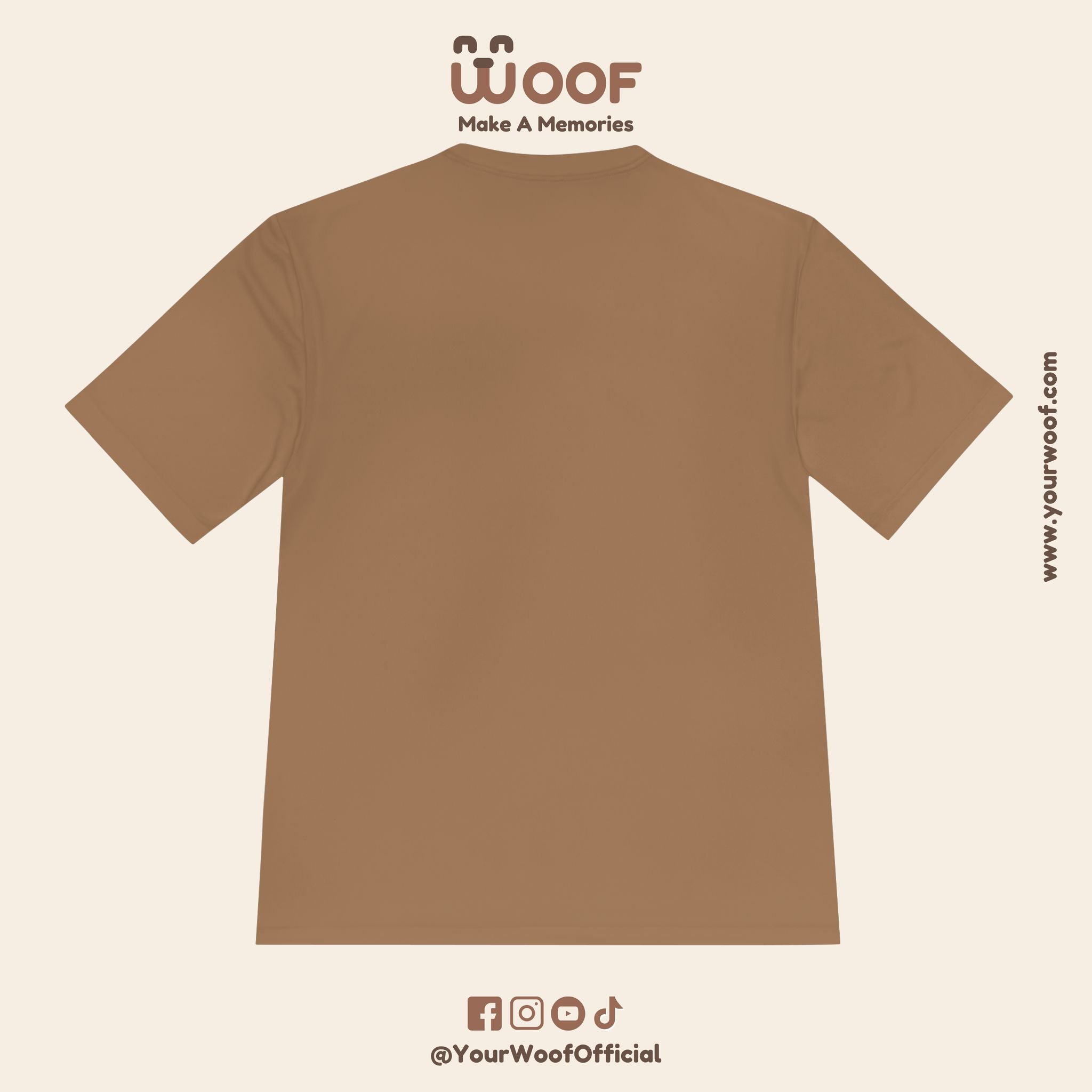 Woof Unisex Moisture Wicking Tee - Dog Lover's Apparel, Perfect for Outdoor Adventures, Pet Days, Gifts for Dog Owners, Cool Summer Wear