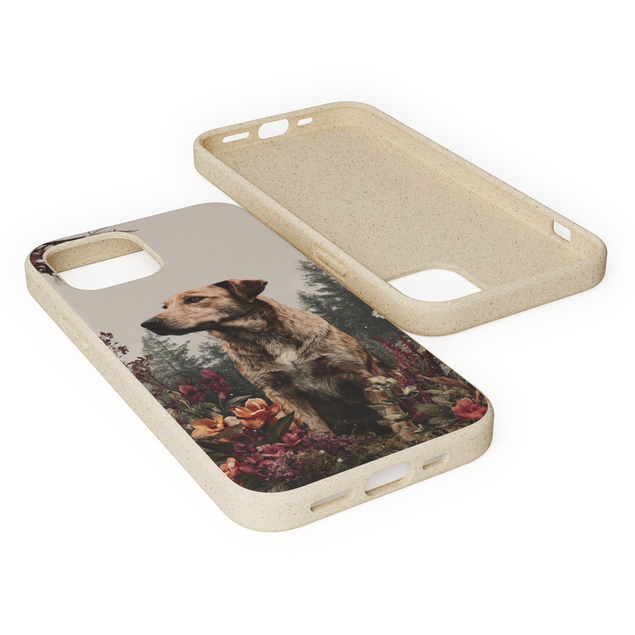 Eco-Friendly Dog Lover Biodegradable Phone Case - Floral Design