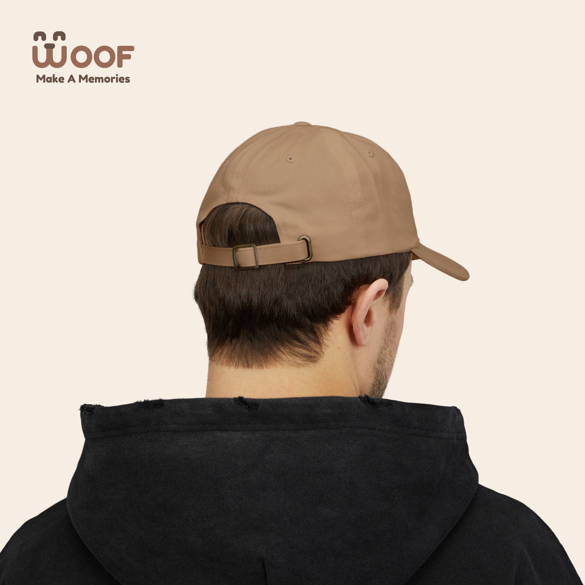 Classic Dad Cap with Woof Design, Adjustable Cap for Dog Lovers, Gift for Pet Owners, Casual Style Hat, Everyday Wear