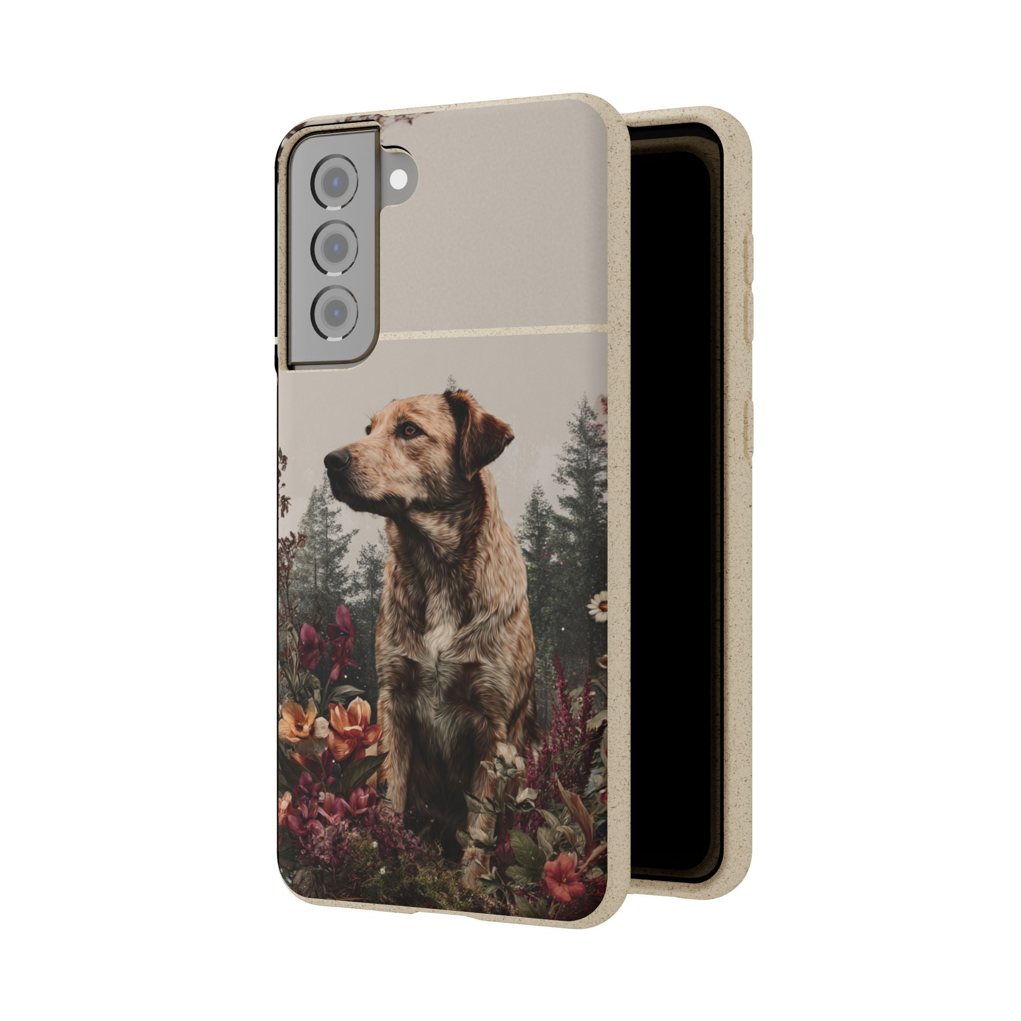 Eco-Friendly Dog Lover Biodegradable Phone Case - Floral Design