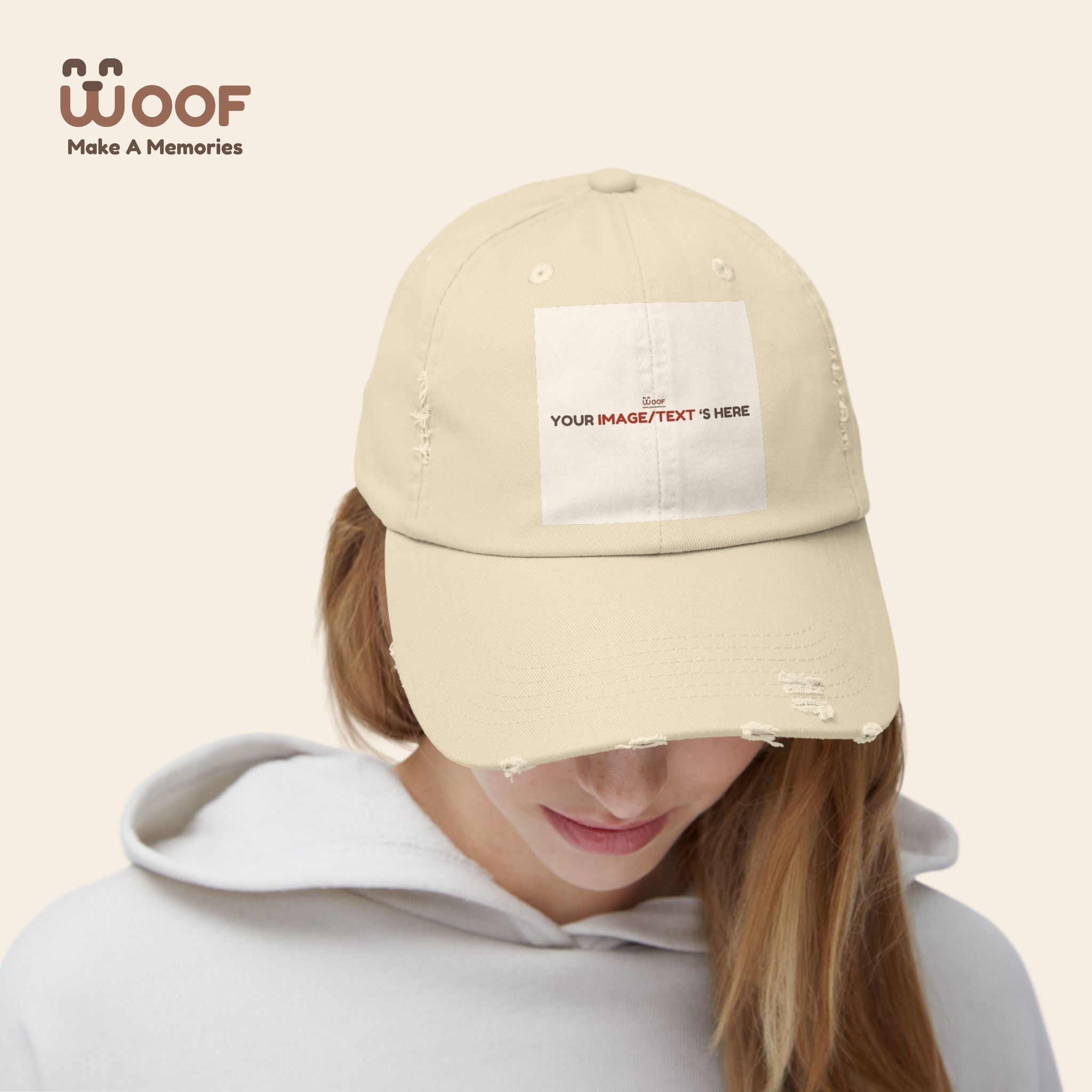Playful Distressed Cap - Perfect Gift for Dog Lovers, Casual Wear, Outdoor Adventures, Pet Themed Accessories, Birthday Gift