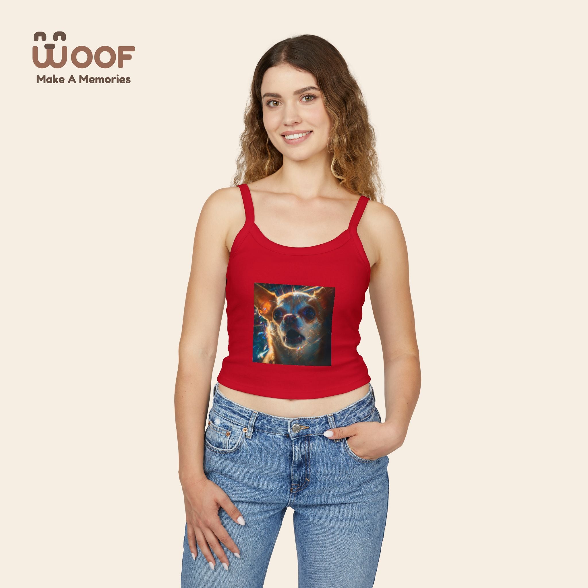 Cute Pet Lover's Spaghetti Strap Tank Top, Dog Mom Gift, Summer Top, Casual Wear, Animal Lover Apparel