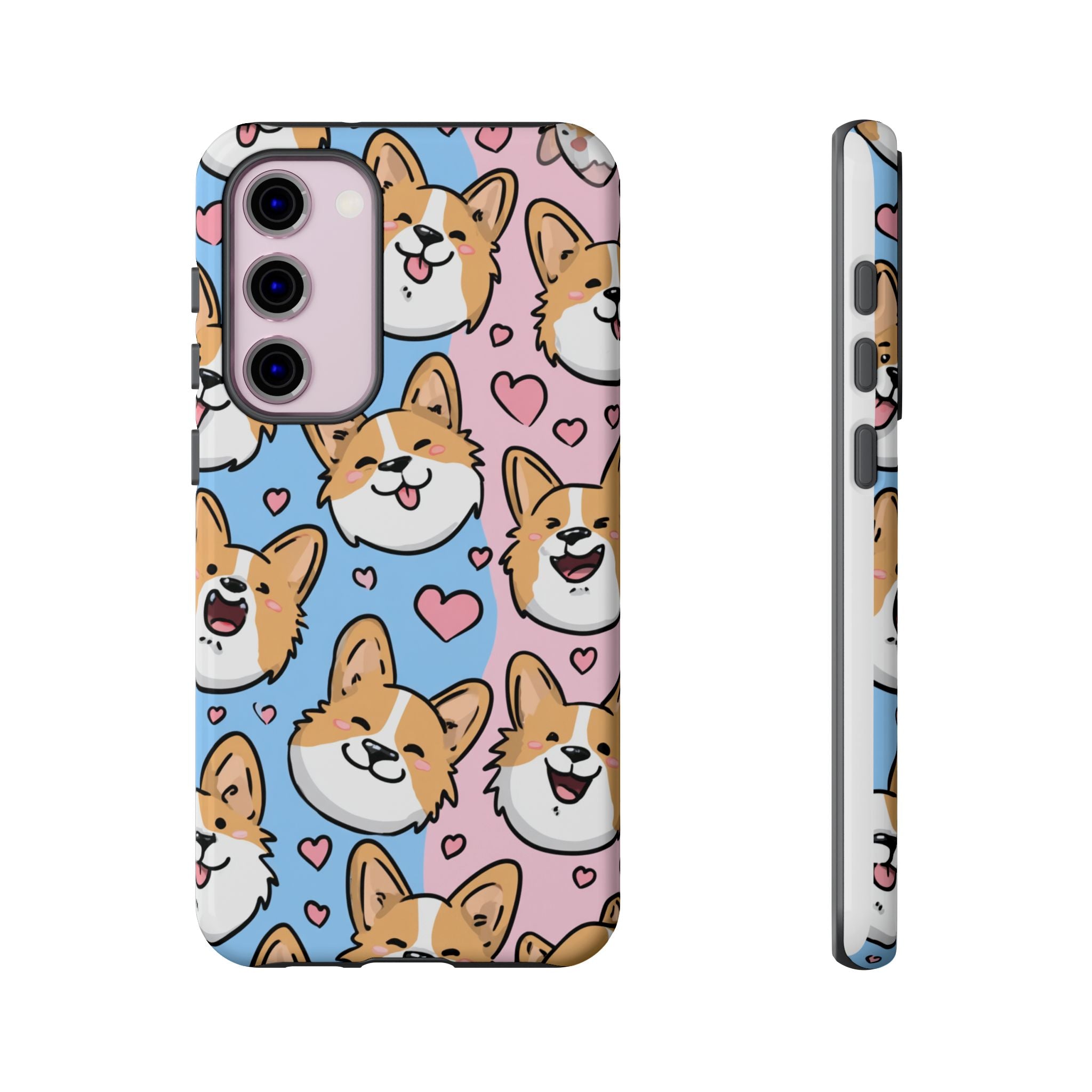 Cute Corgi Phone Case – Fun & Playful Protection with Love Hearts