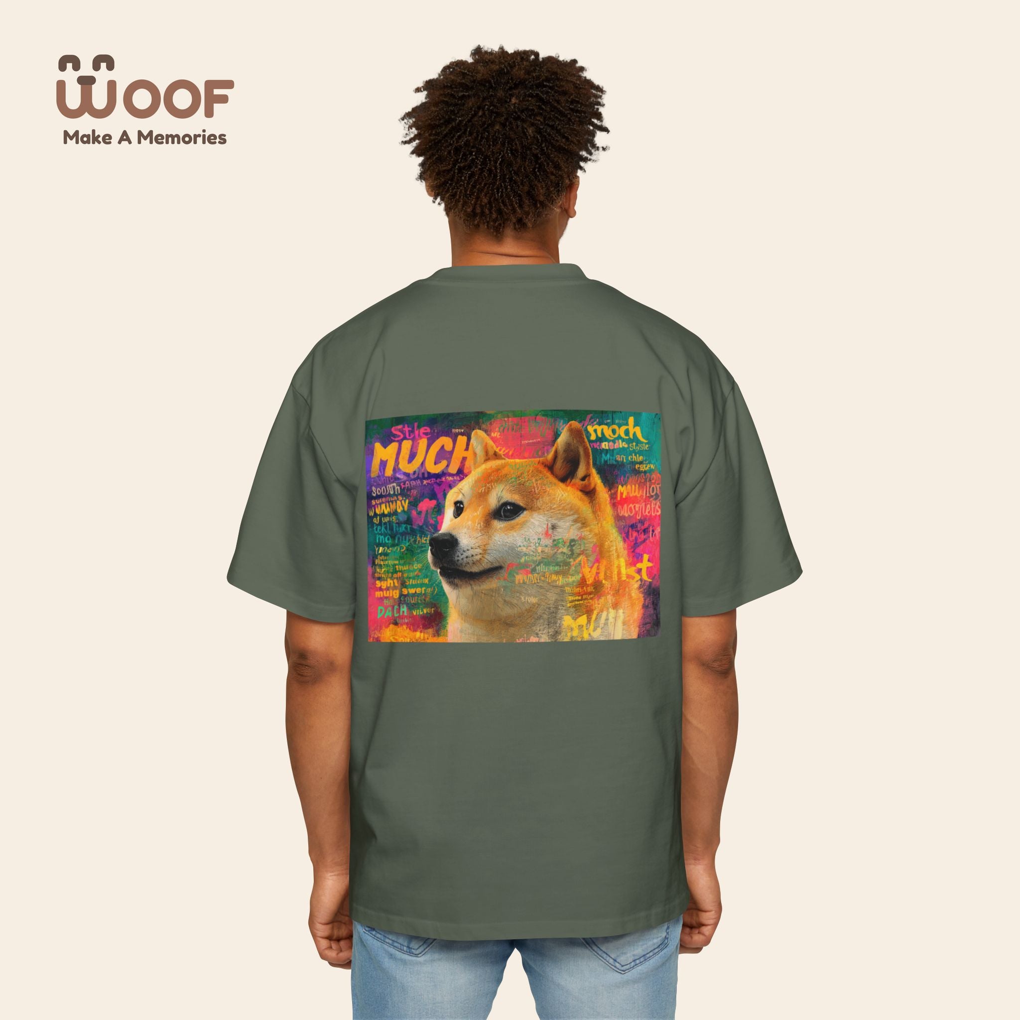 Men's Heavy Oversized Dog Graphic Tee, Cool Casual Wear, Pet Lover Gift, Dog Meme Lover Shirt, Oversized Fashion Tee, Gift for Dog Owners