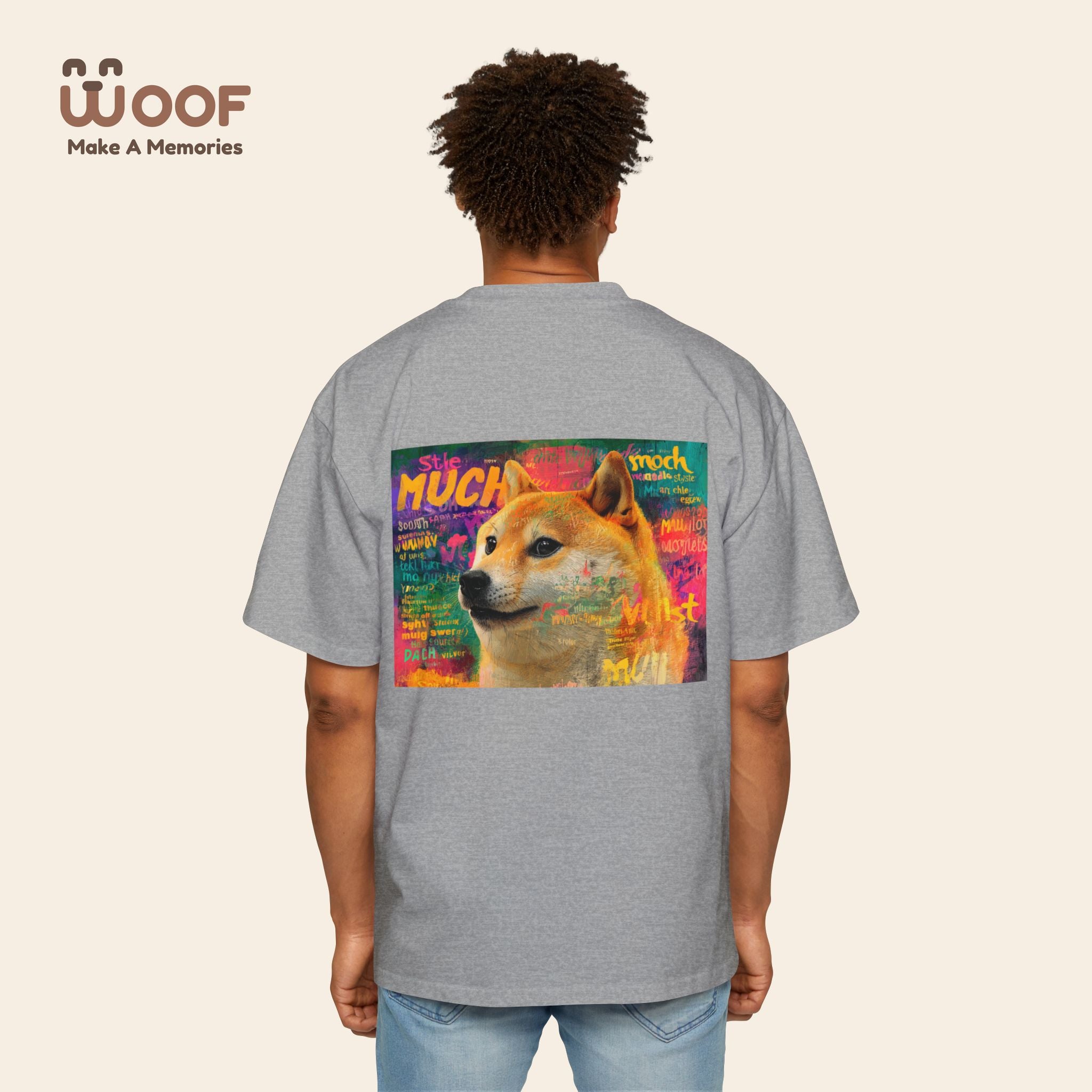 Men's Heavy Oversized Dog Graphic Tee, Cool Casual Wear, Pet Lover Gift, Dog Meme Lover Shirt, Oversized Fashion Tee, Gift for Dog Owners