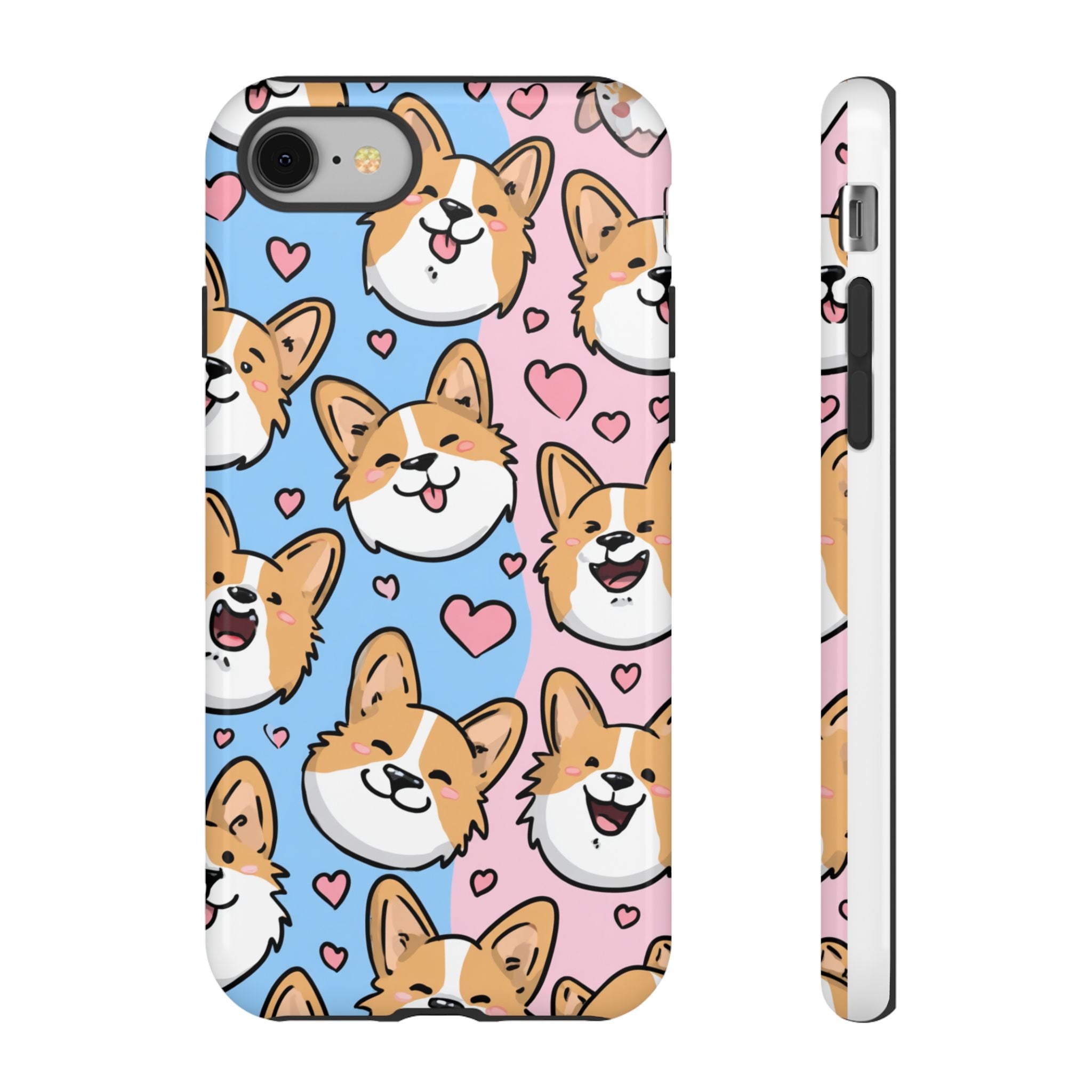Cute Corgi Phone Case – Fun & Playful Protection with Love Hearts