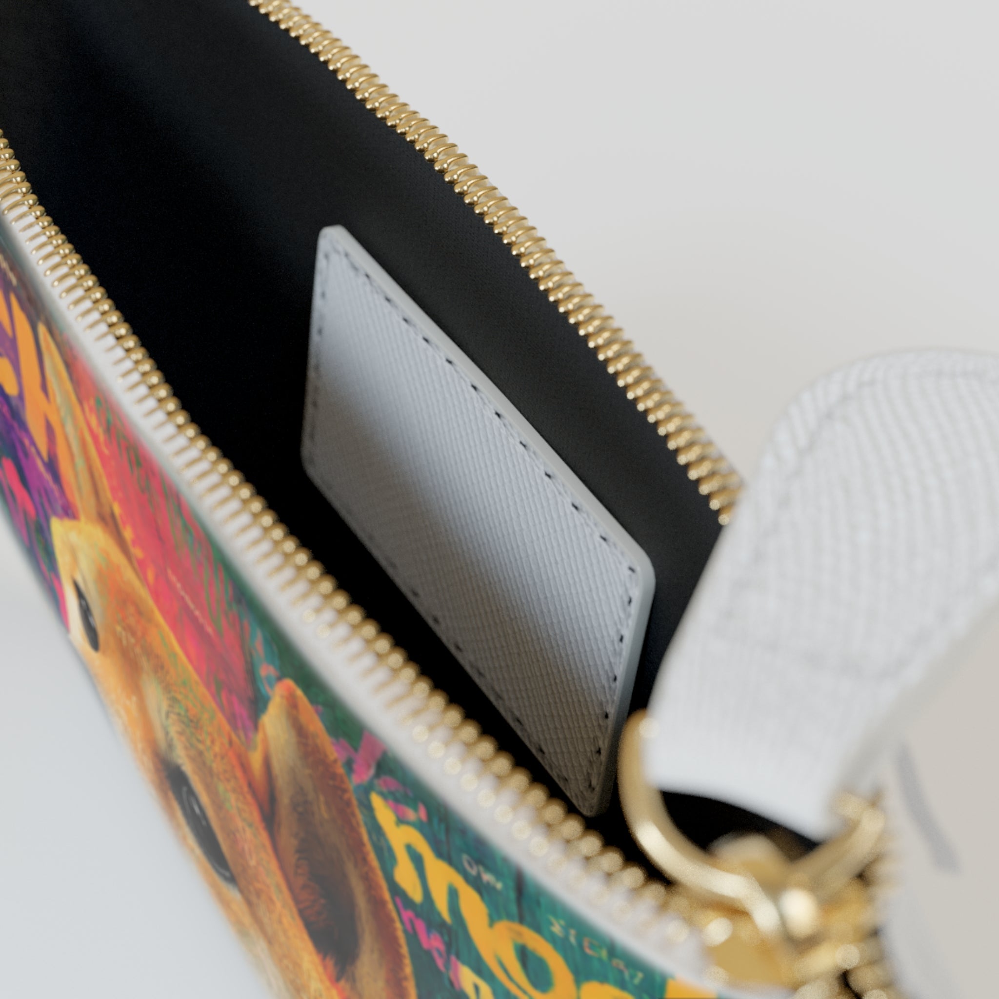 Colorful Doge Mini Clutch Bag, Cute Dog Purse, Trendy Accessory, Fun Gift, Statement Bag, Great for Dog Lovers