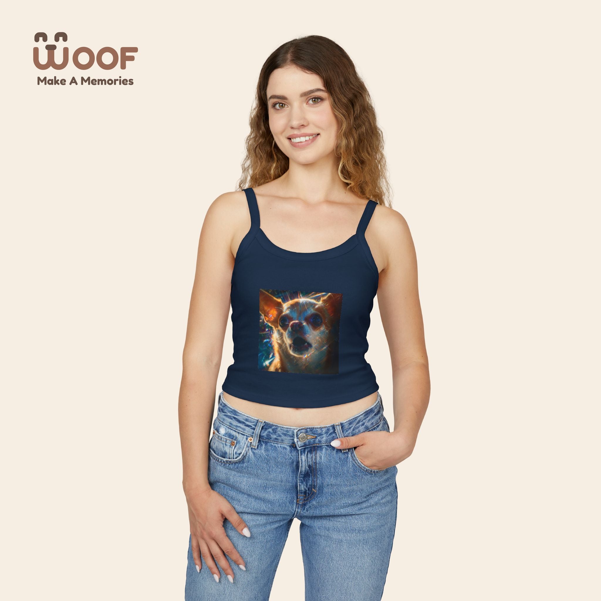 Cute Pet Lover's Spaghetti Strap Tank Top, Dog Mom Gift, Summer Top, Casual Wear, Animal Lover Apparel