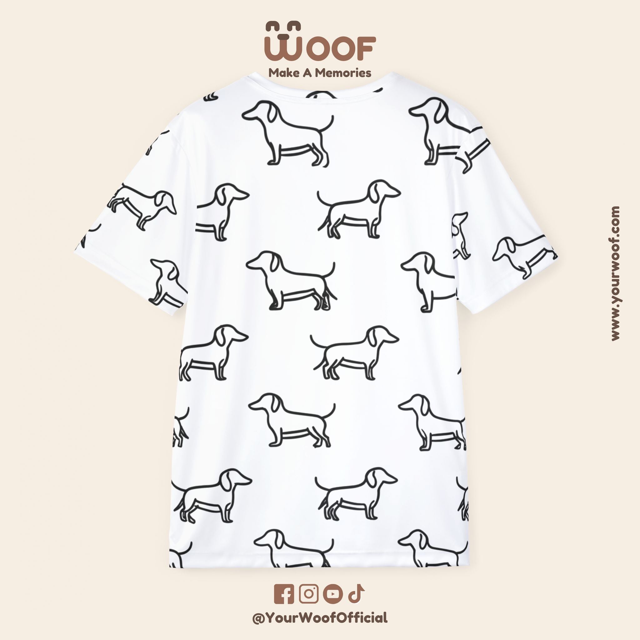 Dog Lover's Sports Jersey, Cute Dachshund Print Tee, Perfect Gift for Pet Owners, Casual Wear, Fun Pet-Themed Apparel
