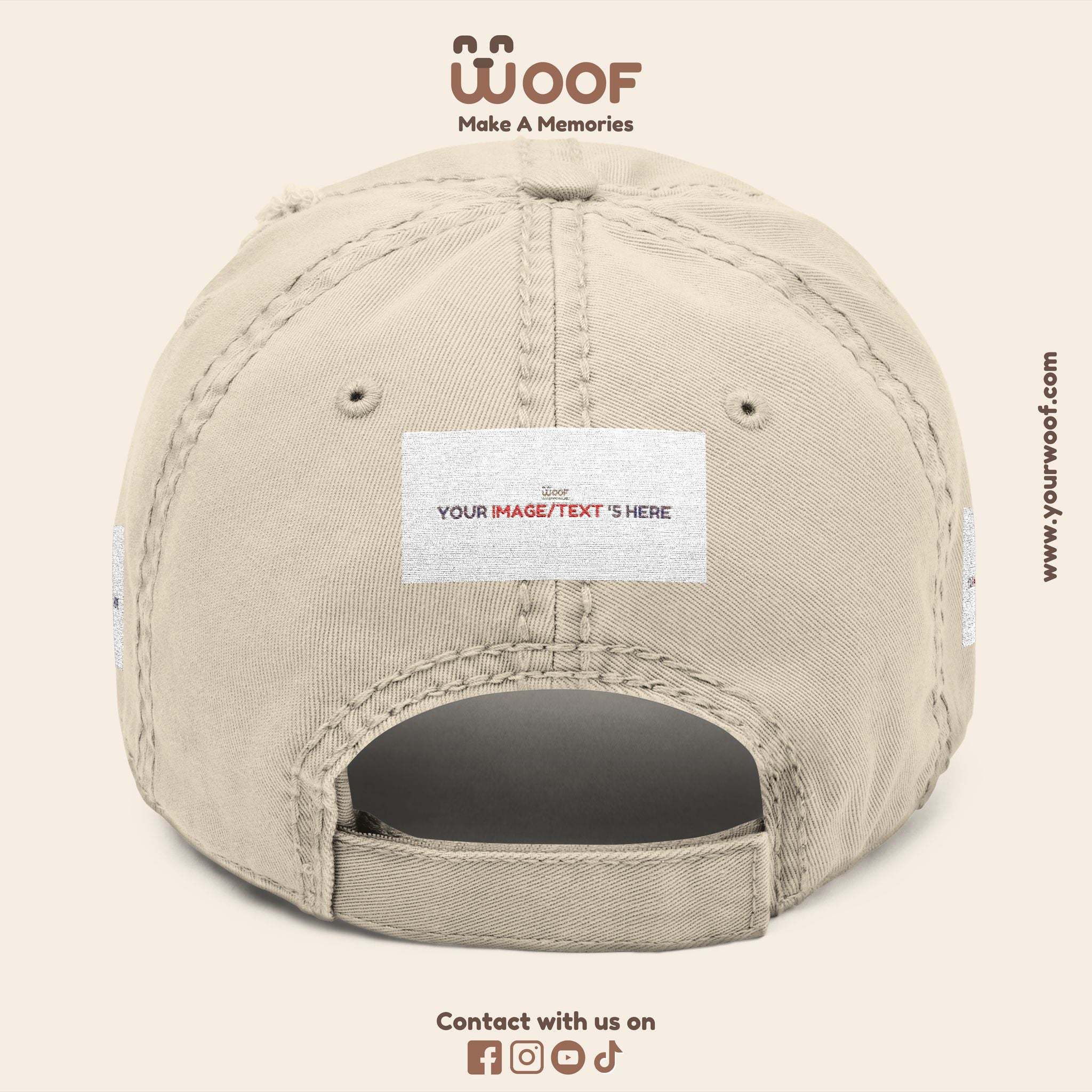 Distressed Embroidered Dad Hat, Customizable Cap for Casual Style, Great for Gifts, Outdoors, Festivals, Everyday Wear