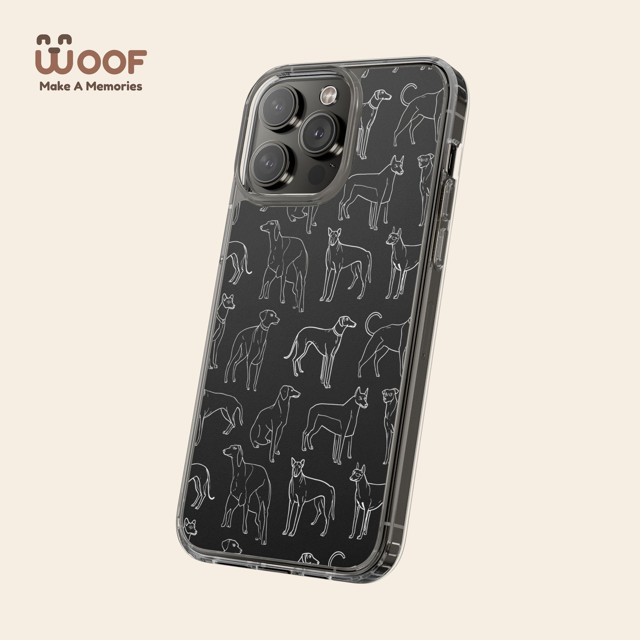 Stylish Dog Print Clear Phone Case, Pet Lover Gift, Customizable Clear Cases, Dog Owner Accessories, Cute Phone Covers