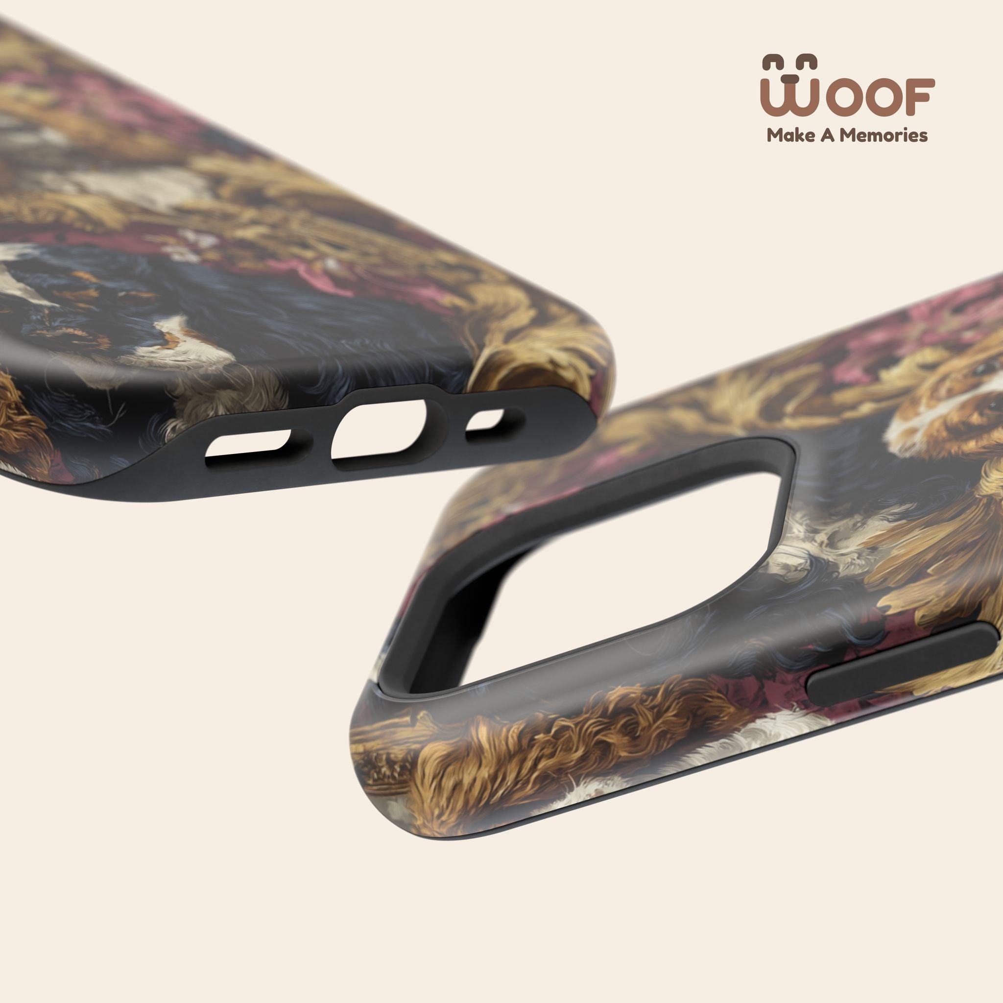 Elegant Pet Portrait Phone Case – Floral Design, Dog Lover Gift, Durable Phone Cover, Unique Art Case, Stylish Accessory
