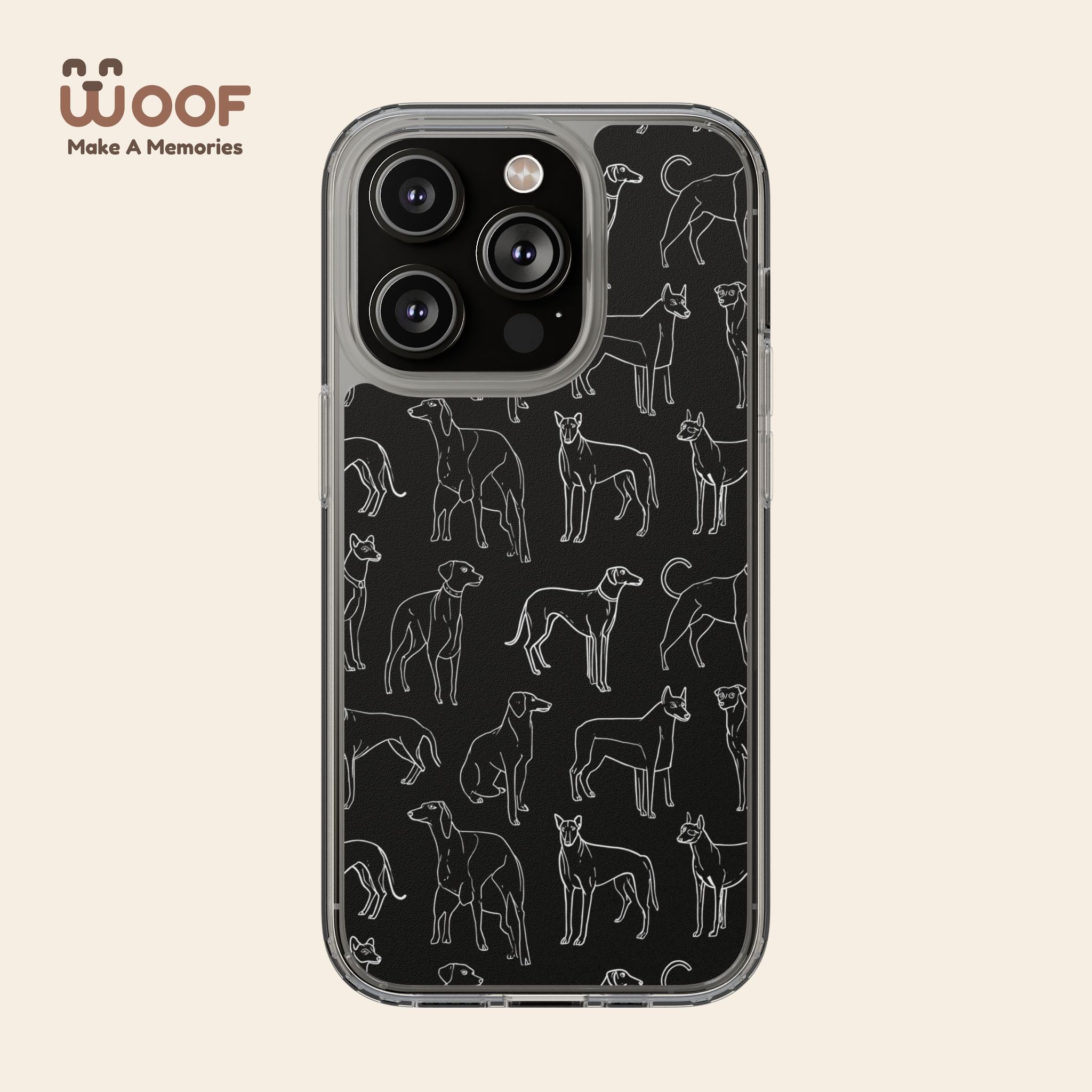 Stylish Dog Print Clear Phone Case, Pet Lover Gift, Customizable Clear Cases, Dog Owner Accessories, Cute Phone Covers