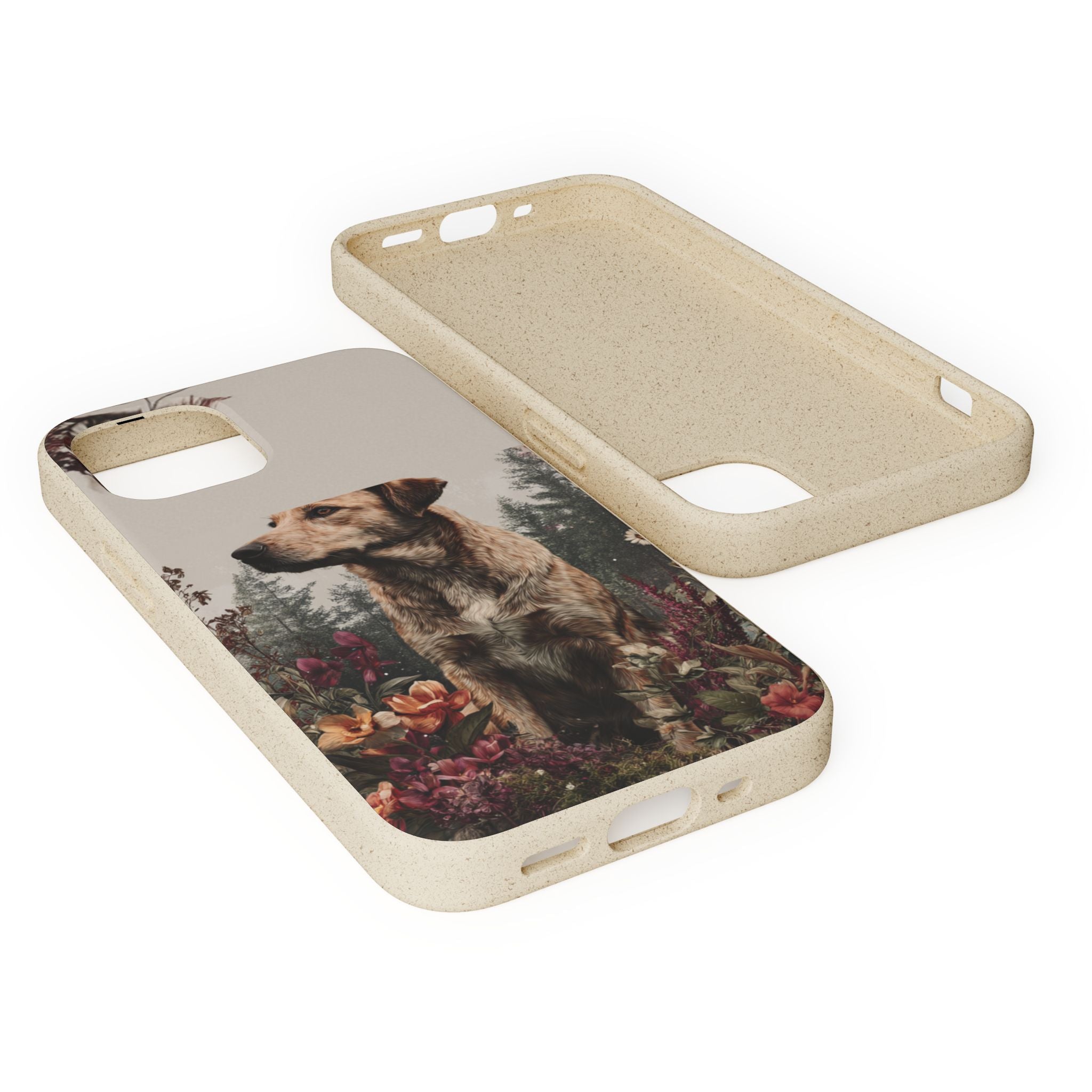 Eco-Friendly Dog Lover Biodegradable Phone Case - Floral Design
