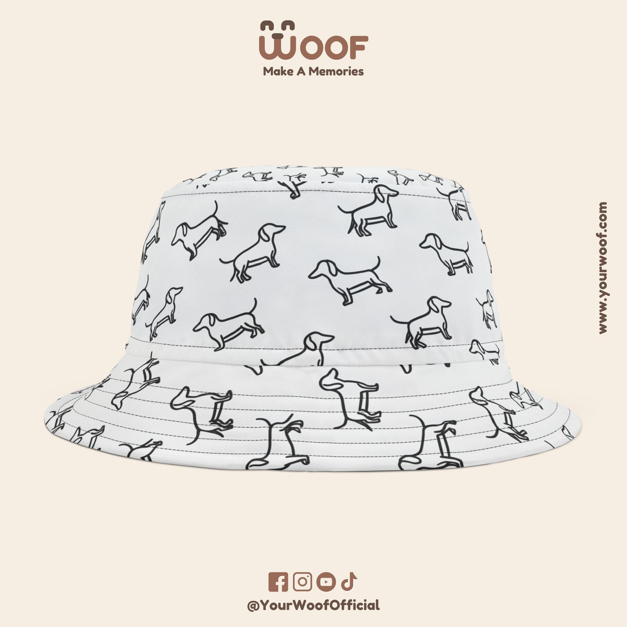 Dog Lover's Bucket Hat, Pet Accessory, Summer Hat, Cute Dog Print Headwear, Gift for Dog Owners, Outdoor Fun