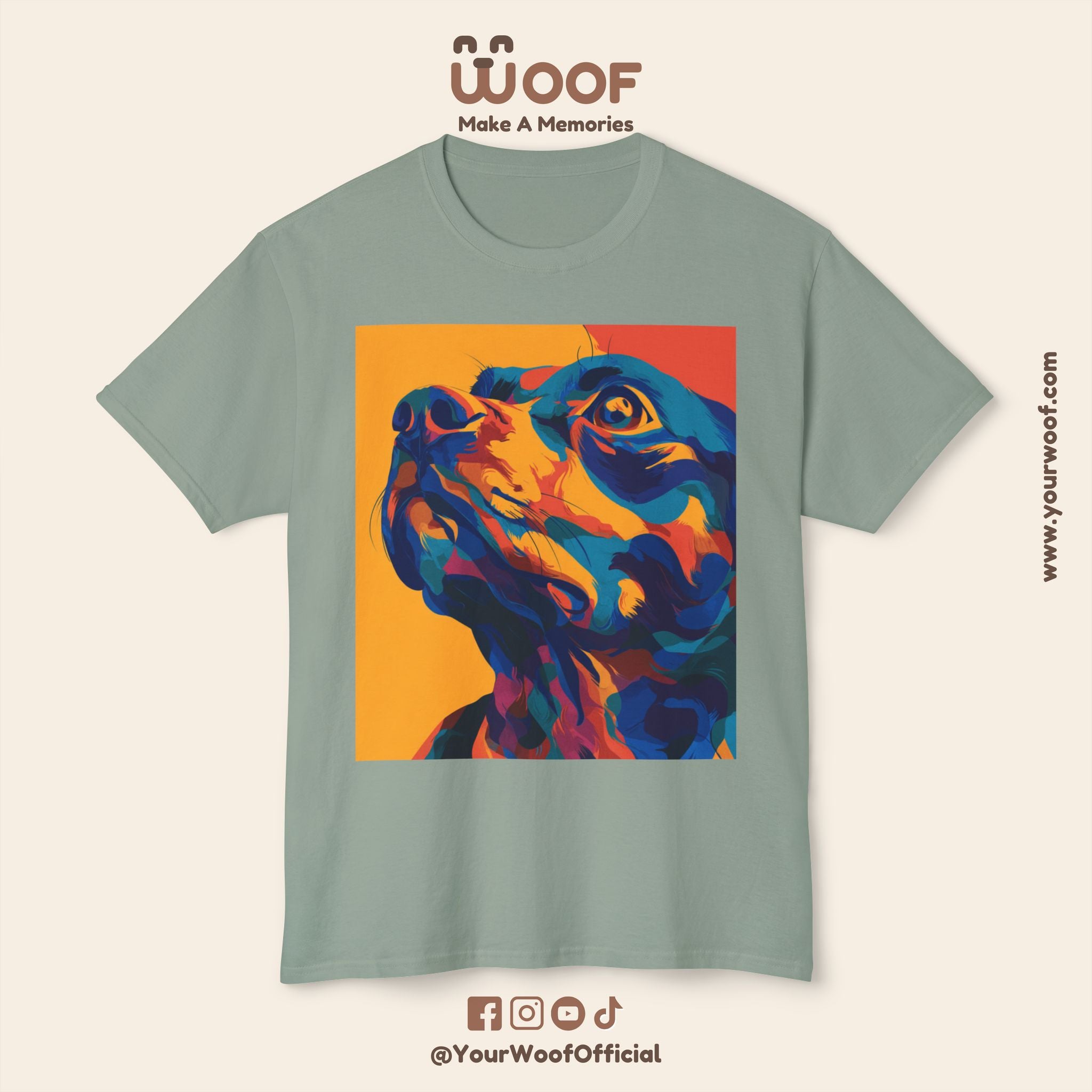 Colorful Dog Portrait T-Shirt | Pet Lover Gift, Animal Lover Apparel, Fun Dog Tee, Gift for Dog Moms, Unique Pet Merchandise