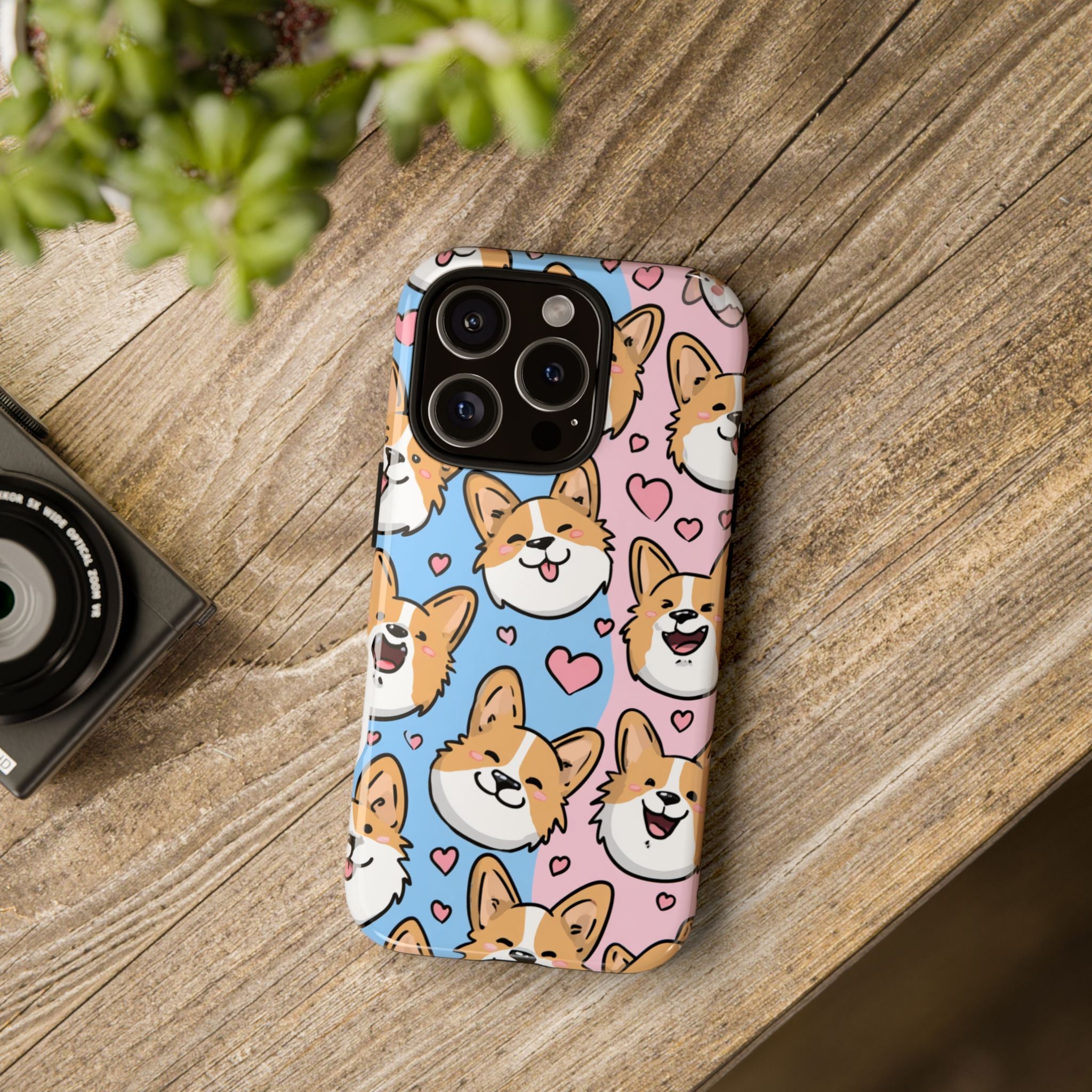 Cute Corgi Phone Case – Fun & Playful Protection with Love Hearts