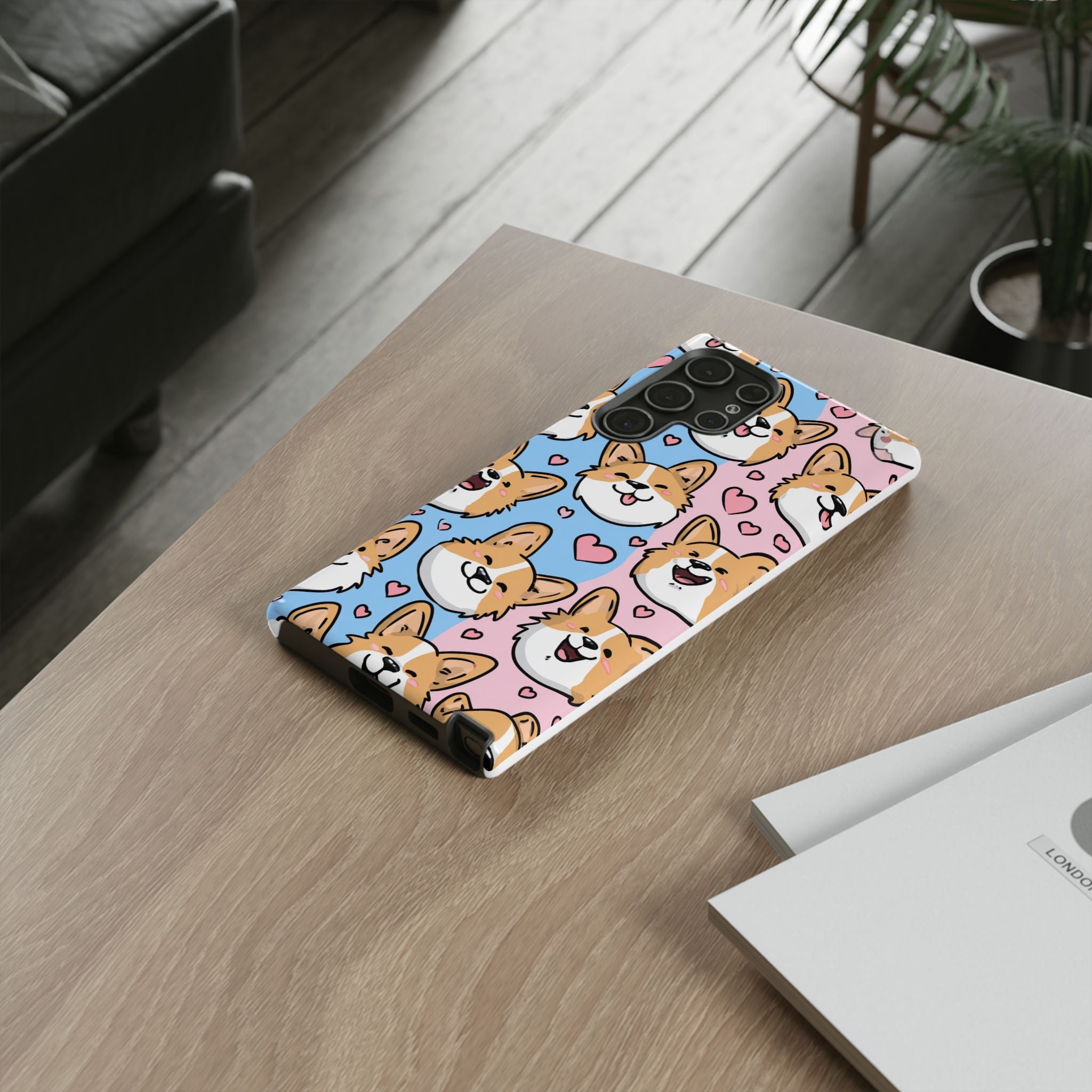 Cute Corgi Phone Case – Fun & Playful Protection with Love Hearts