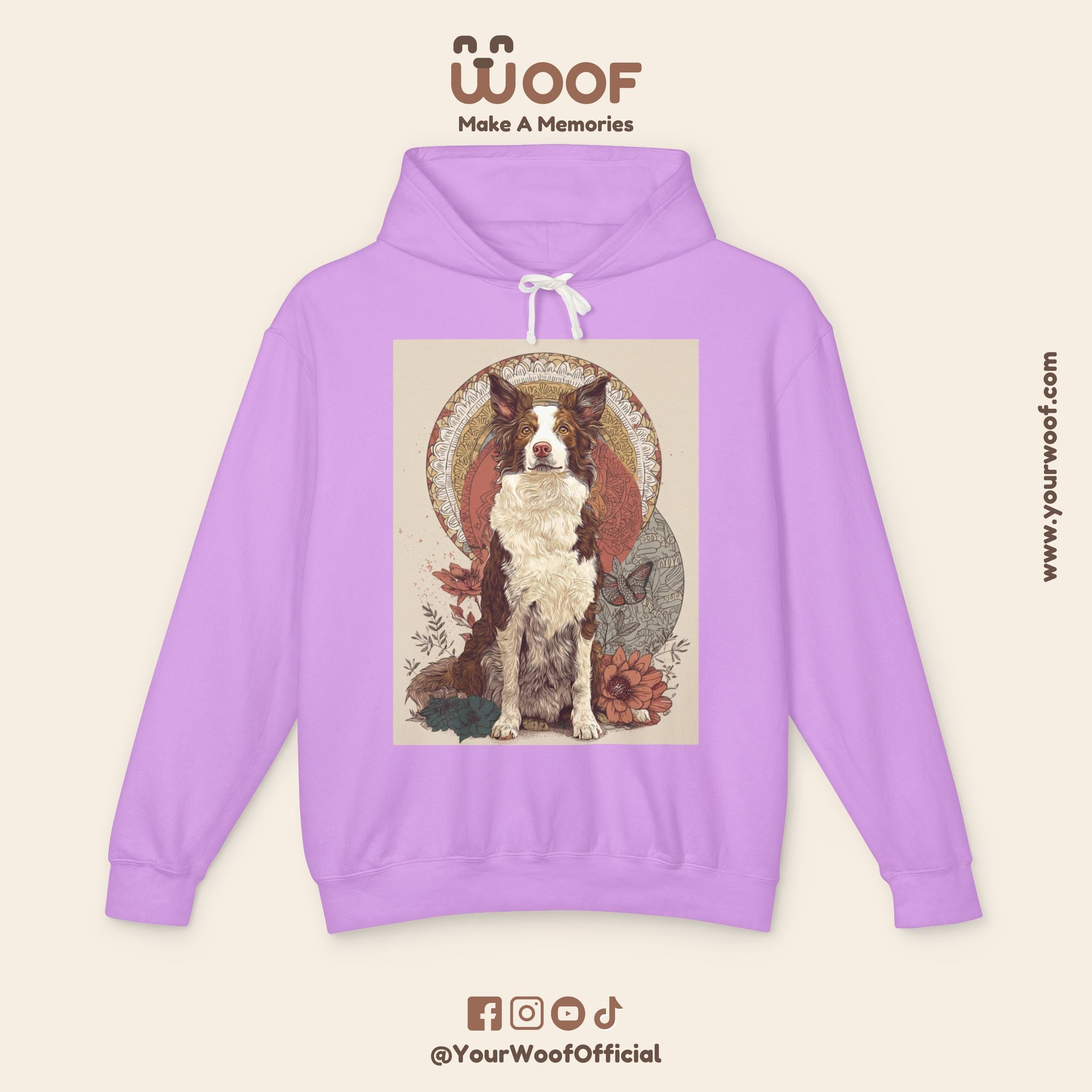 Vintage Dog Art Unisex Lightweight Hooded Sweatshirt - Pet Lover Gift, Nature-Inspired Apparel, Cozy Spring Layer, Dog-Themed Fashion