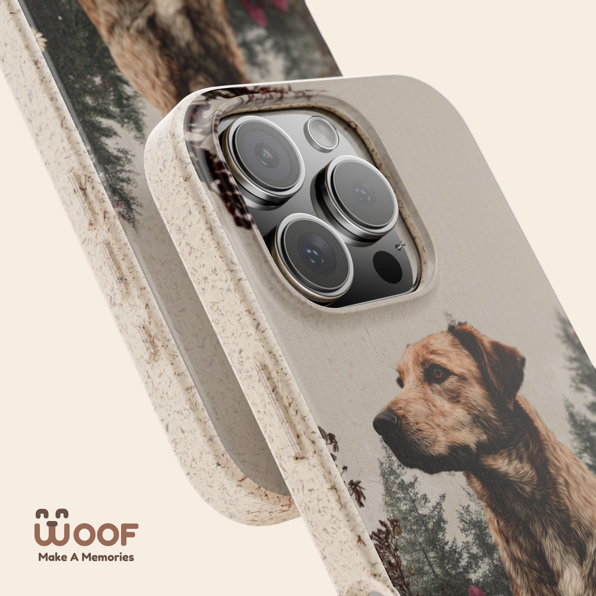 Eco-Friendly Dog Lover Biodegradable Phone Case - Floral Design