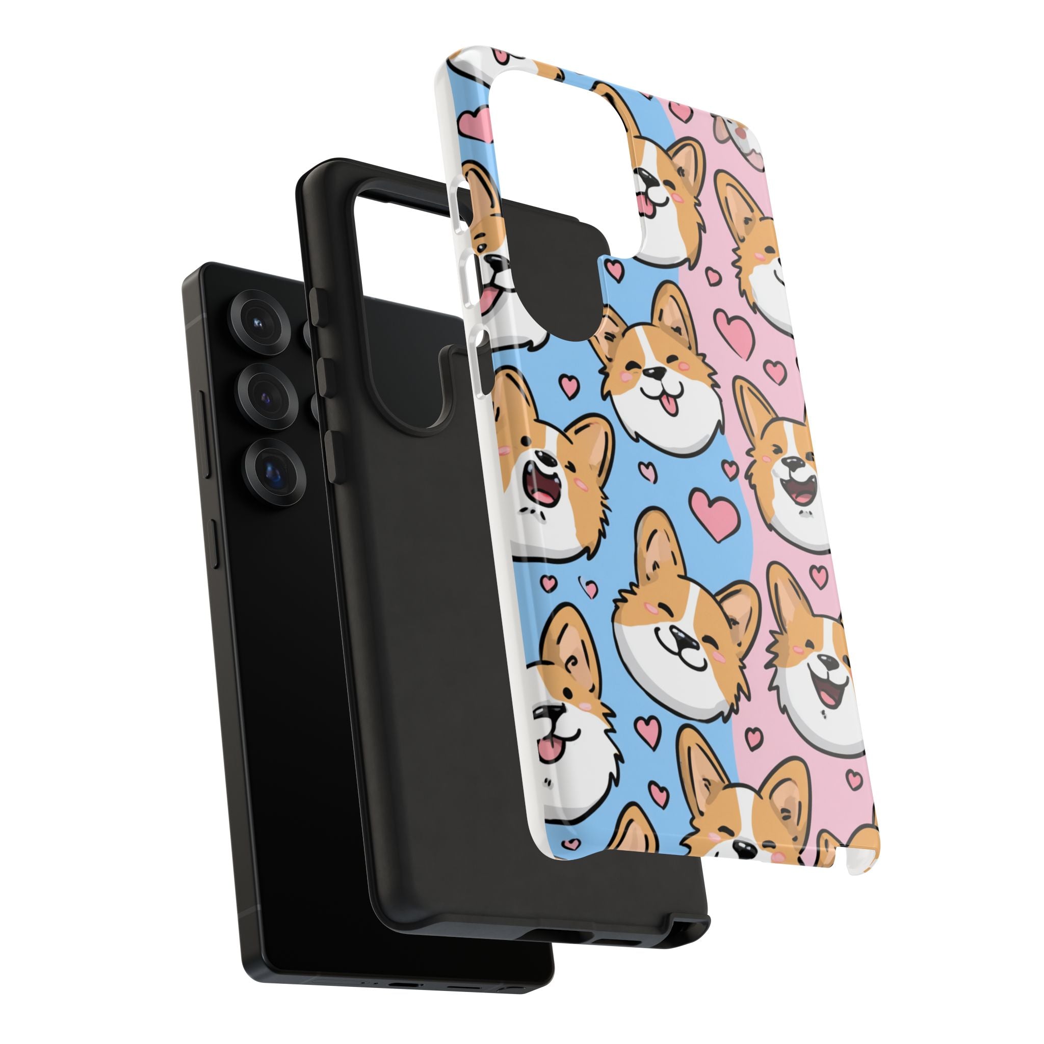 Cute Corgi Phone Case – Fun & Playful Protection with Love Hearts