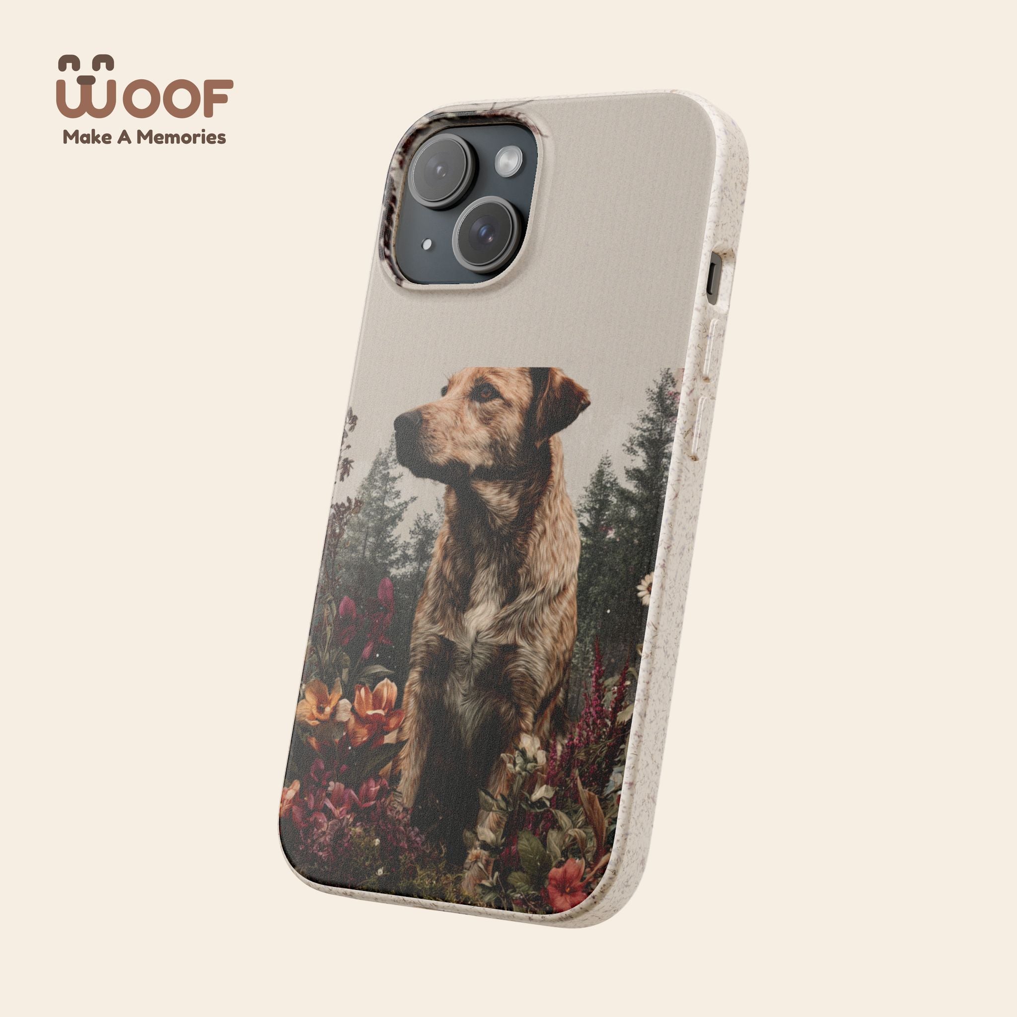 Eco-Friendly Dog Lover Biodegradable Phone Case - Floral Design