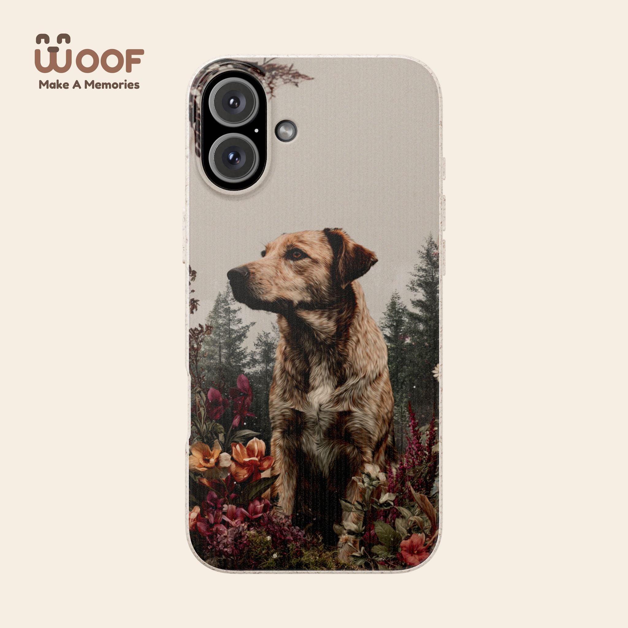 Eco-Friendly Dog Lover Biodegradable Phone Case - Floral Design