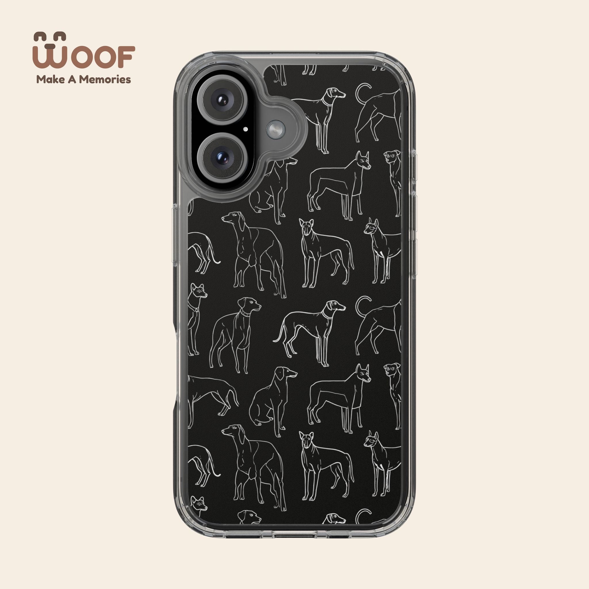Stylish Dog Print Clear Phone Case, Pet Lover Gift, Customizable Clear Cases, Dog Owner Accessories, Cute Phone Covers