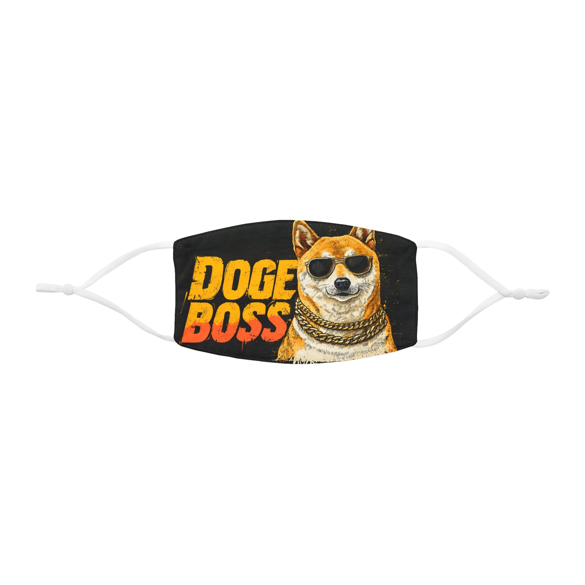 Doge Boss Face Mask - Fun, Stylish Snug-Fit Polyester Mask for Dog Lovers, Gifts, Everyday Wear, Halloween, or Costume Parties