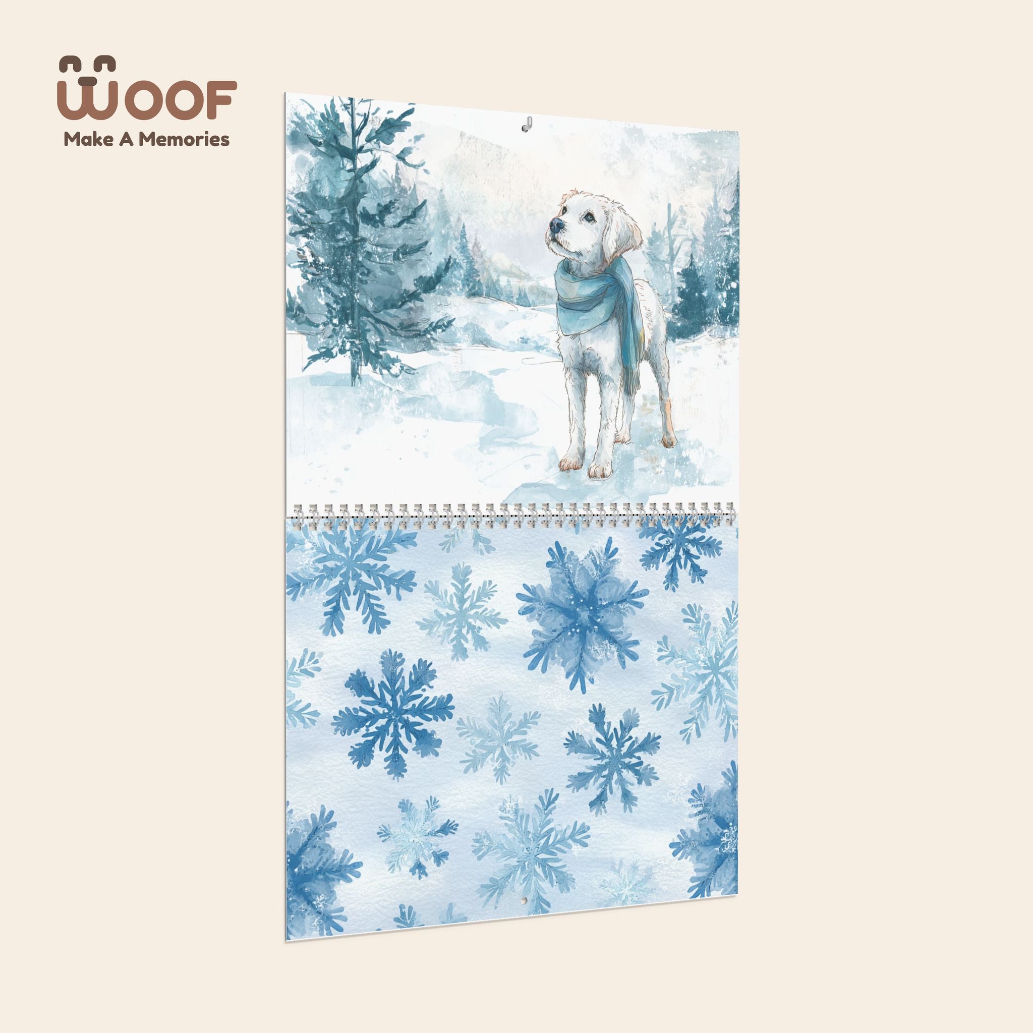 Winter-Themed Dog Wall Calendar - WOOF Make A Memories