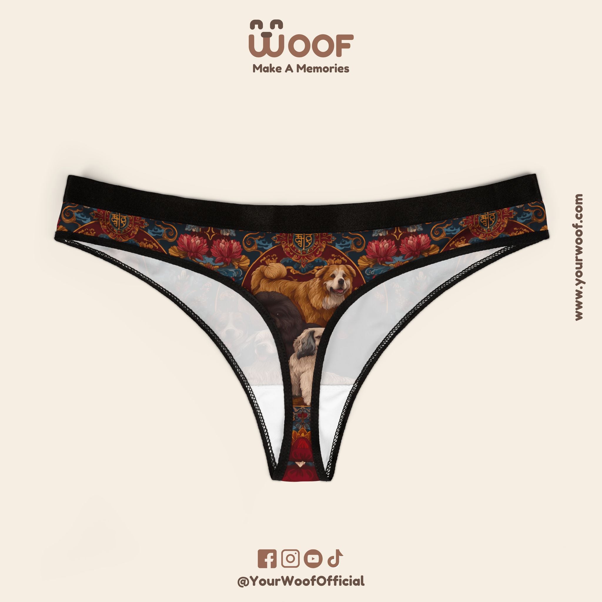 Dog-Themed Women's Thongs, Cute Underwear for Pet Lovers, Funny Gifts for Dog Owners, Stylish Boyshorts, Unique Lingerie