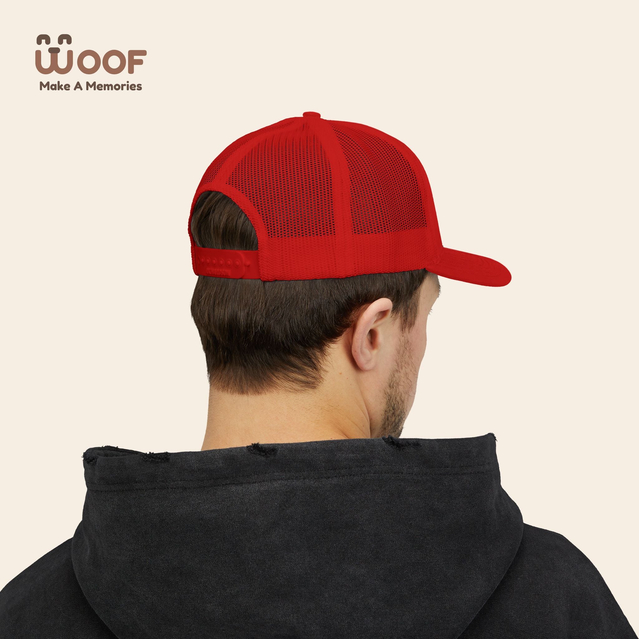 Woof Snapback Trucker Cap - Pet Lovers Gift, Dog Mom Hat, Casual Outdoor Accessory, Fun Pet Apparel, Unique Dog Dad Gift