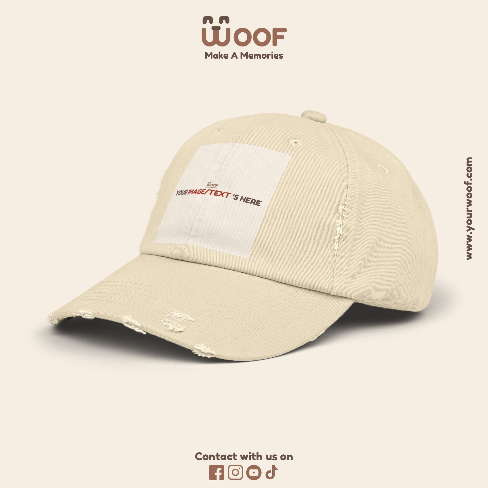 Playful Distressed Cap - Perfect Gift for Dog Lovers, Casual Wear, Outdoor Adventures, Pet Themed Accessories, Birthday Gift
