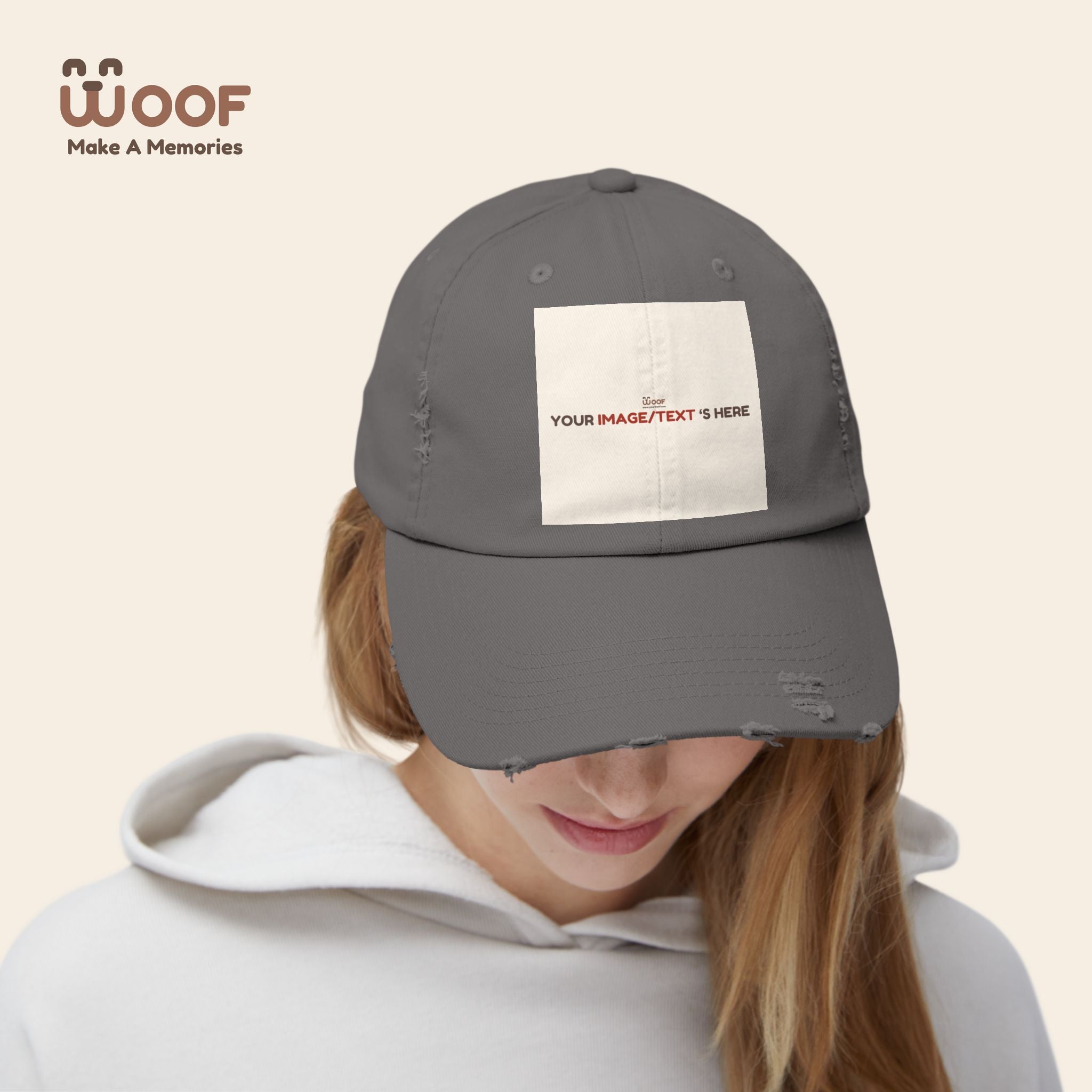 Playful Distressed Cap - Perfect Gift for Dog Lovers, Casual Wear, Outdoor Adventures, Pet Themed Accessories, Birthday Gift