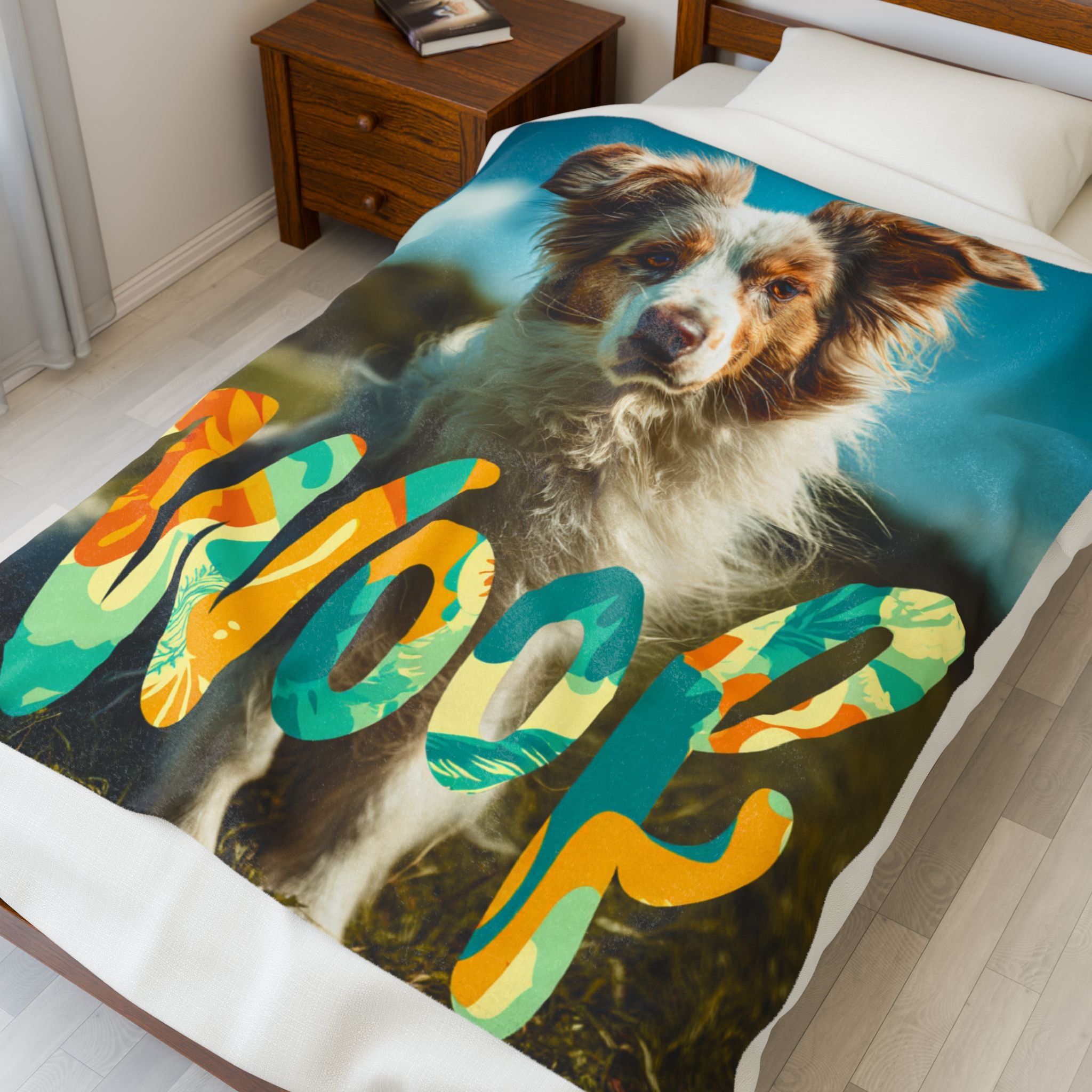Cozy Dog Lover's Blanket with 'Woof' Design