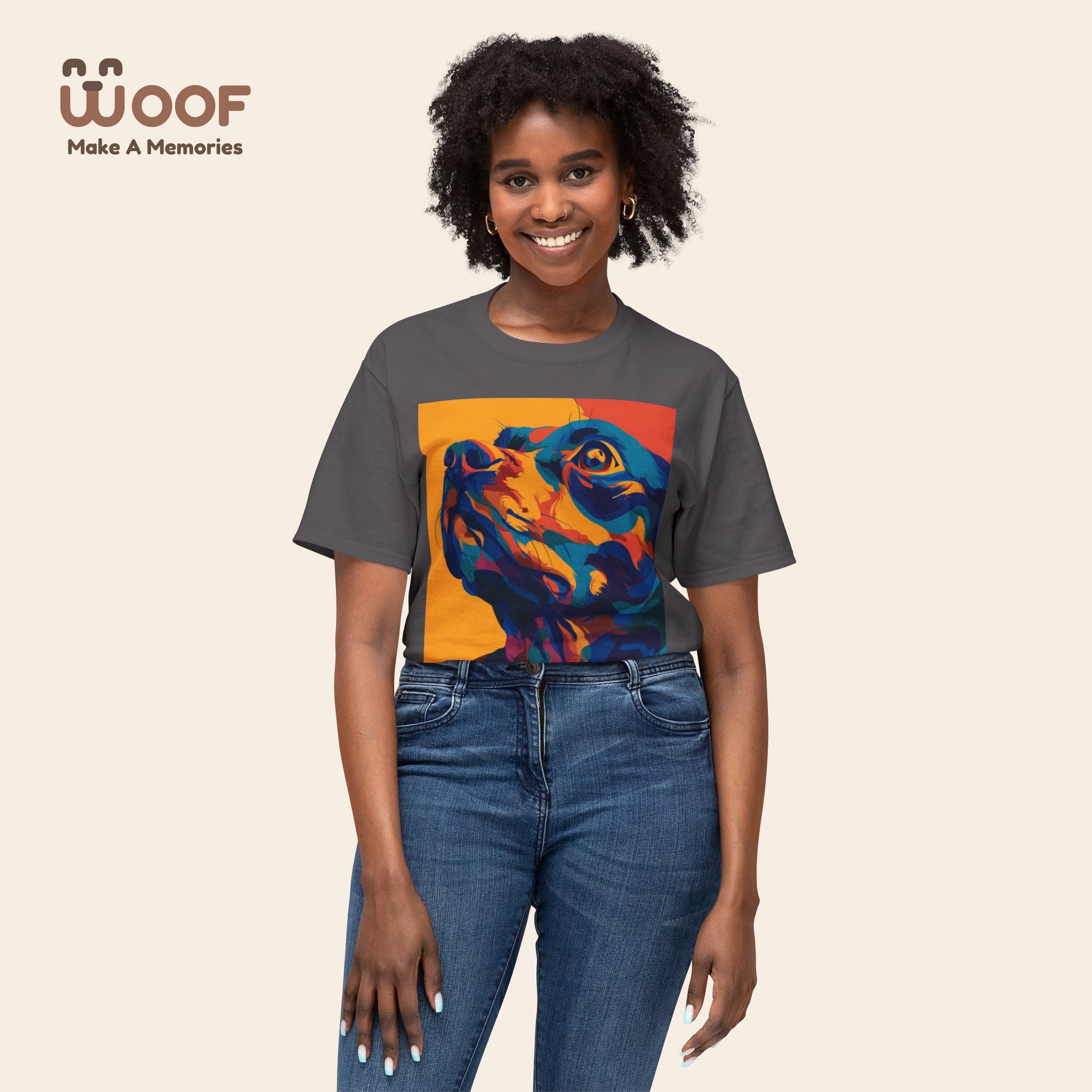 Colorful Dog Portrait T-Shirt | Pet Lover Gift, Animal Lover Apparel, Fun Dog Tee, Gift for Dog Moms, Unique Pet Merchandise